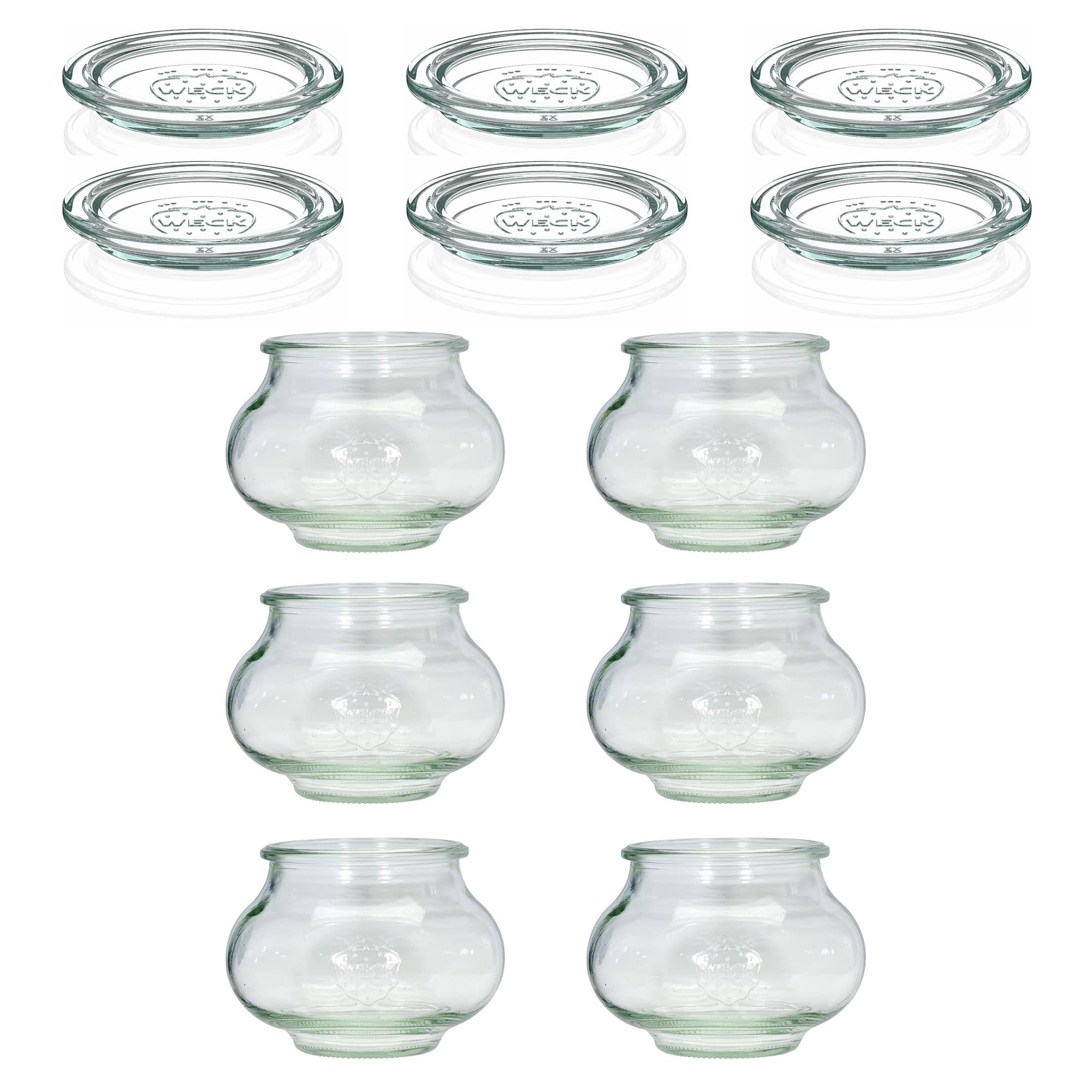 6x 560 ml WECK-smyckesglas med glaslock RR 80
