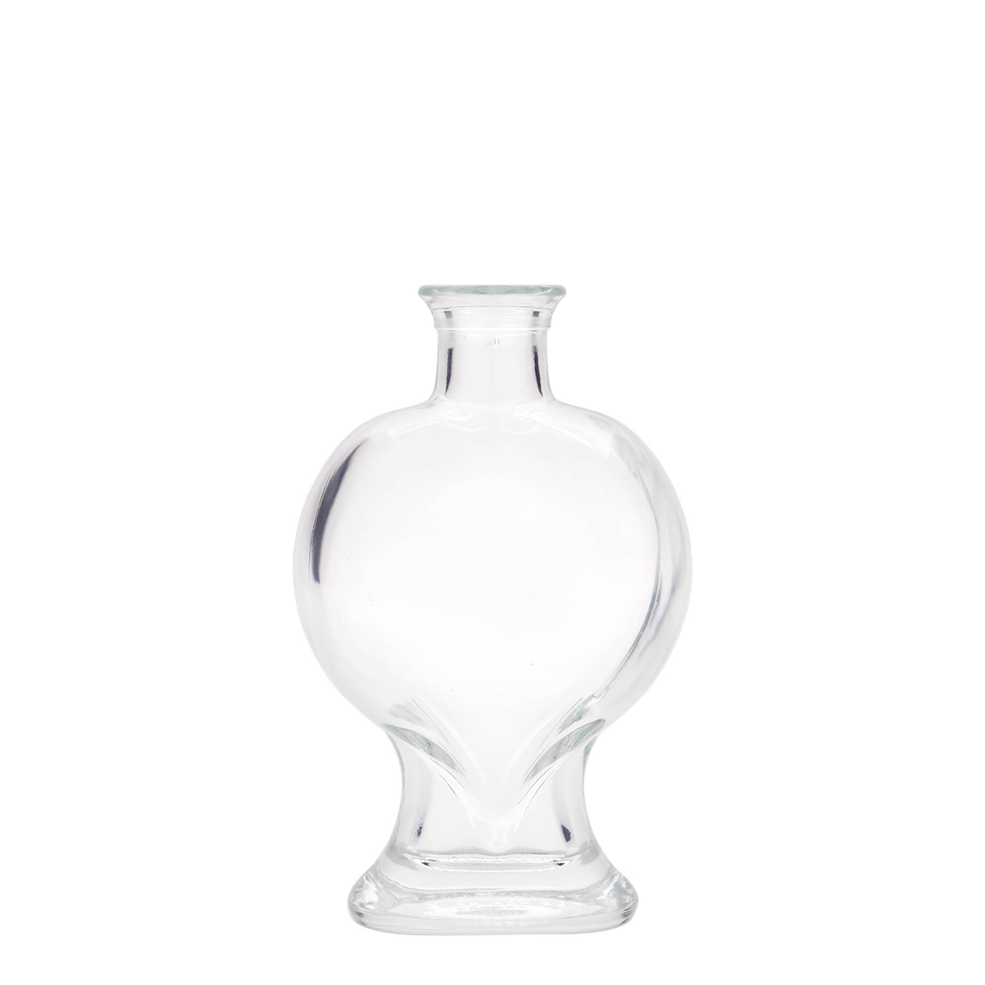 200 ml glasflaska 'Hjärta', öppning: kork