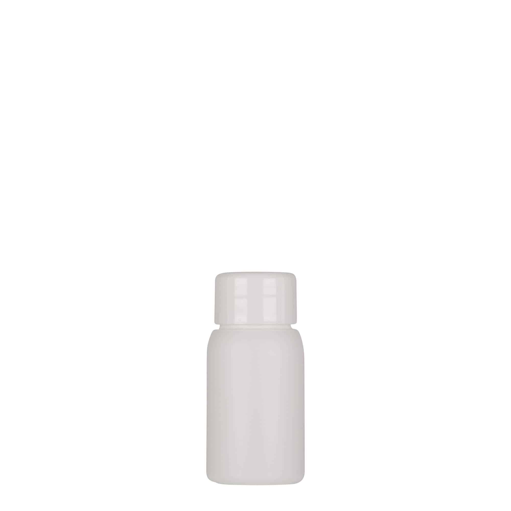 30 ml plastflaska 'Tuffy', HDPE, vit, mynning: 24/410