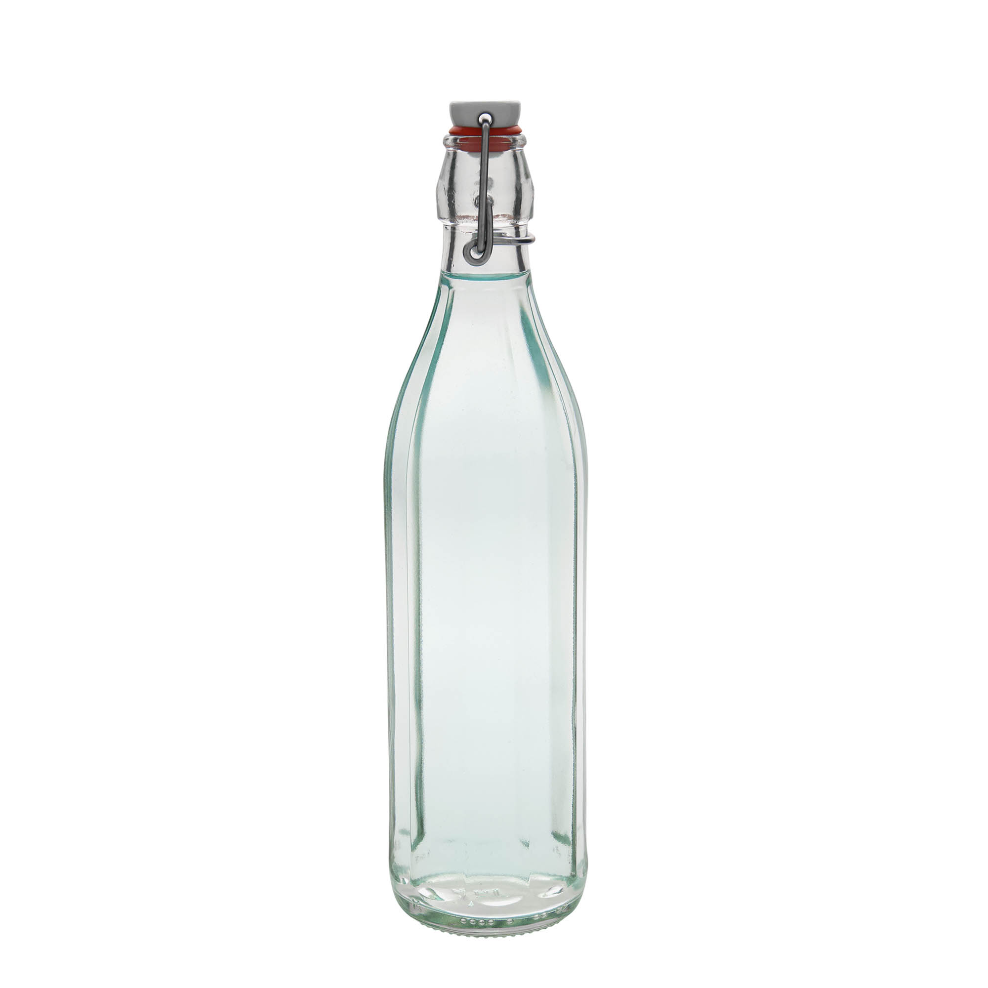 750 ml glasflaska 'Bravo', tiohörnig, öppning: bygelkapsyl