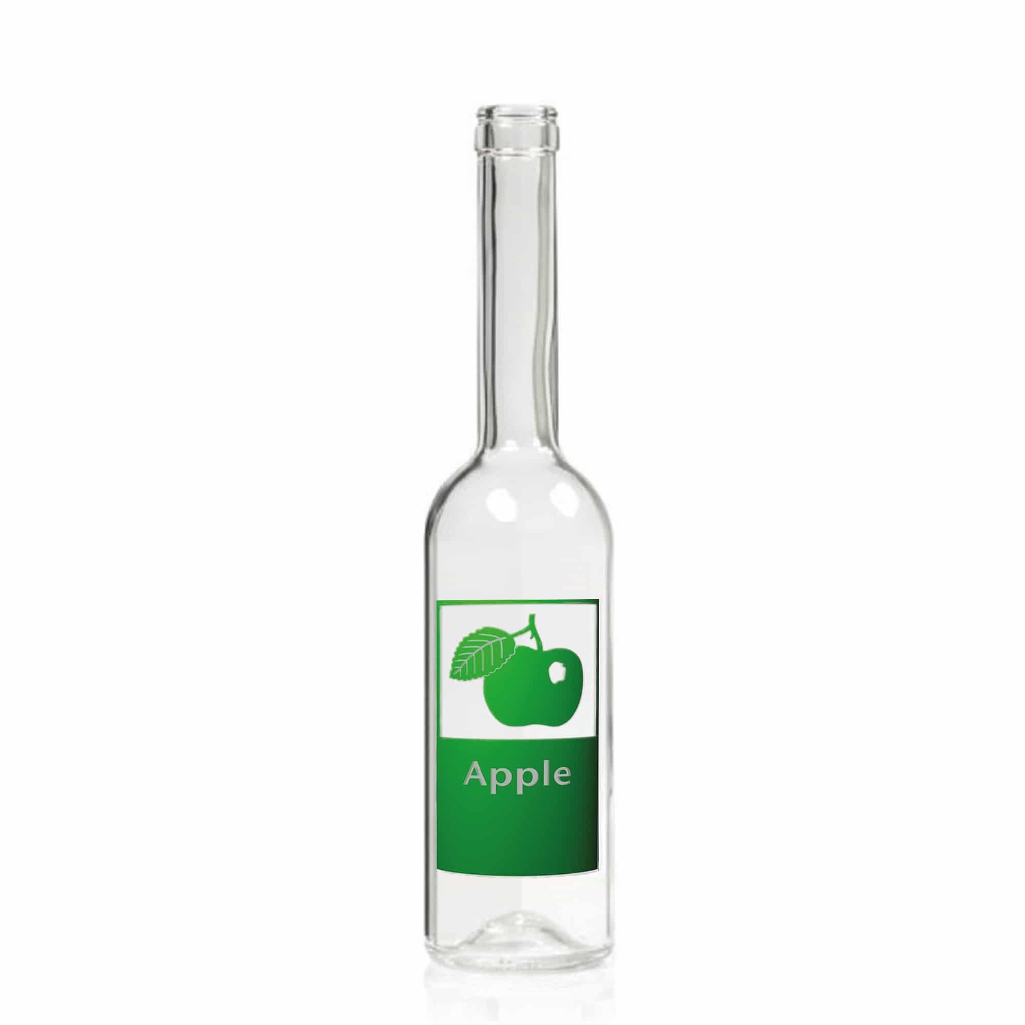 500 ml glasflaska 'Opera', motiv: äpple, öppning: kork