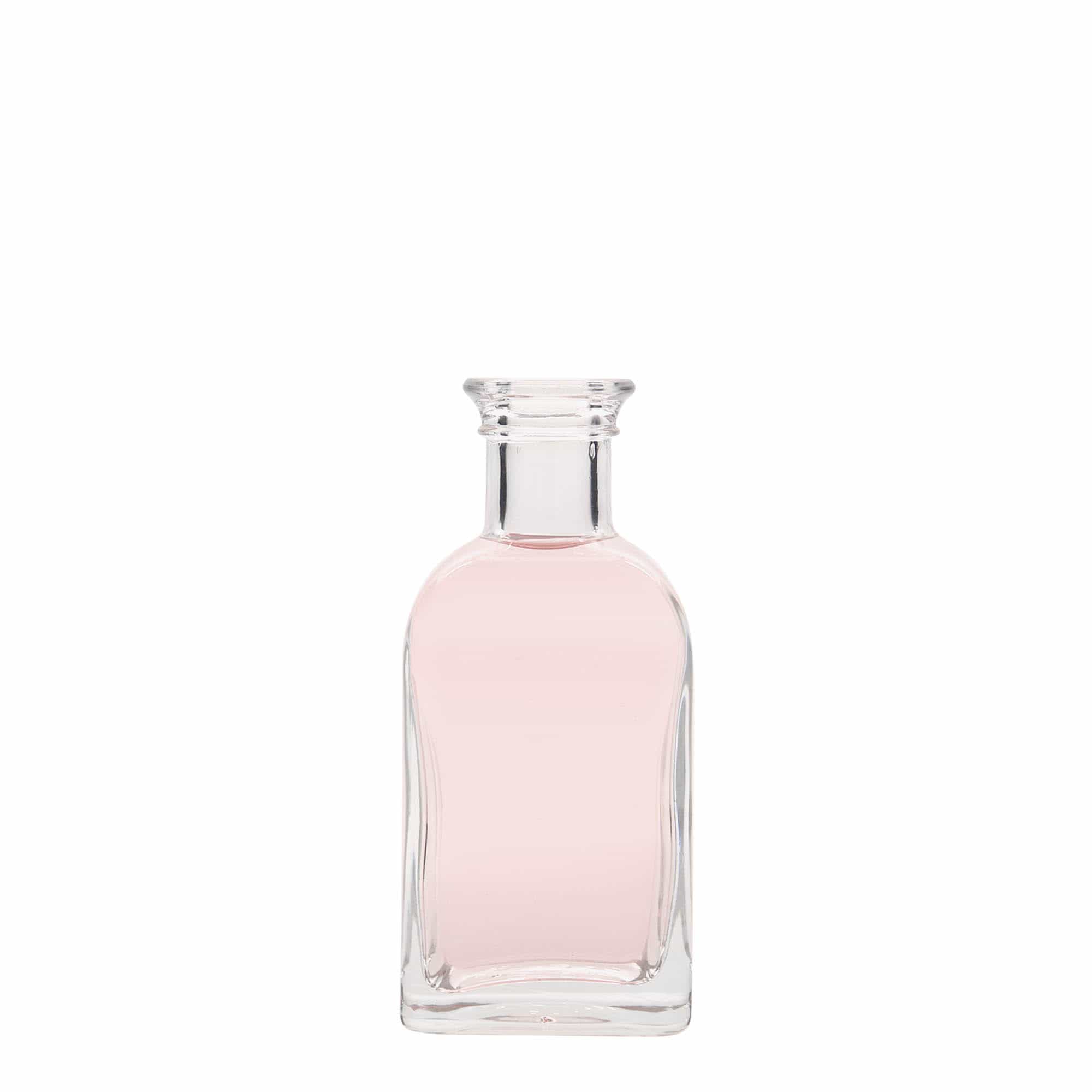 100 ml glasflaska Apotekar Carré, kvadratisk, öppning: kork