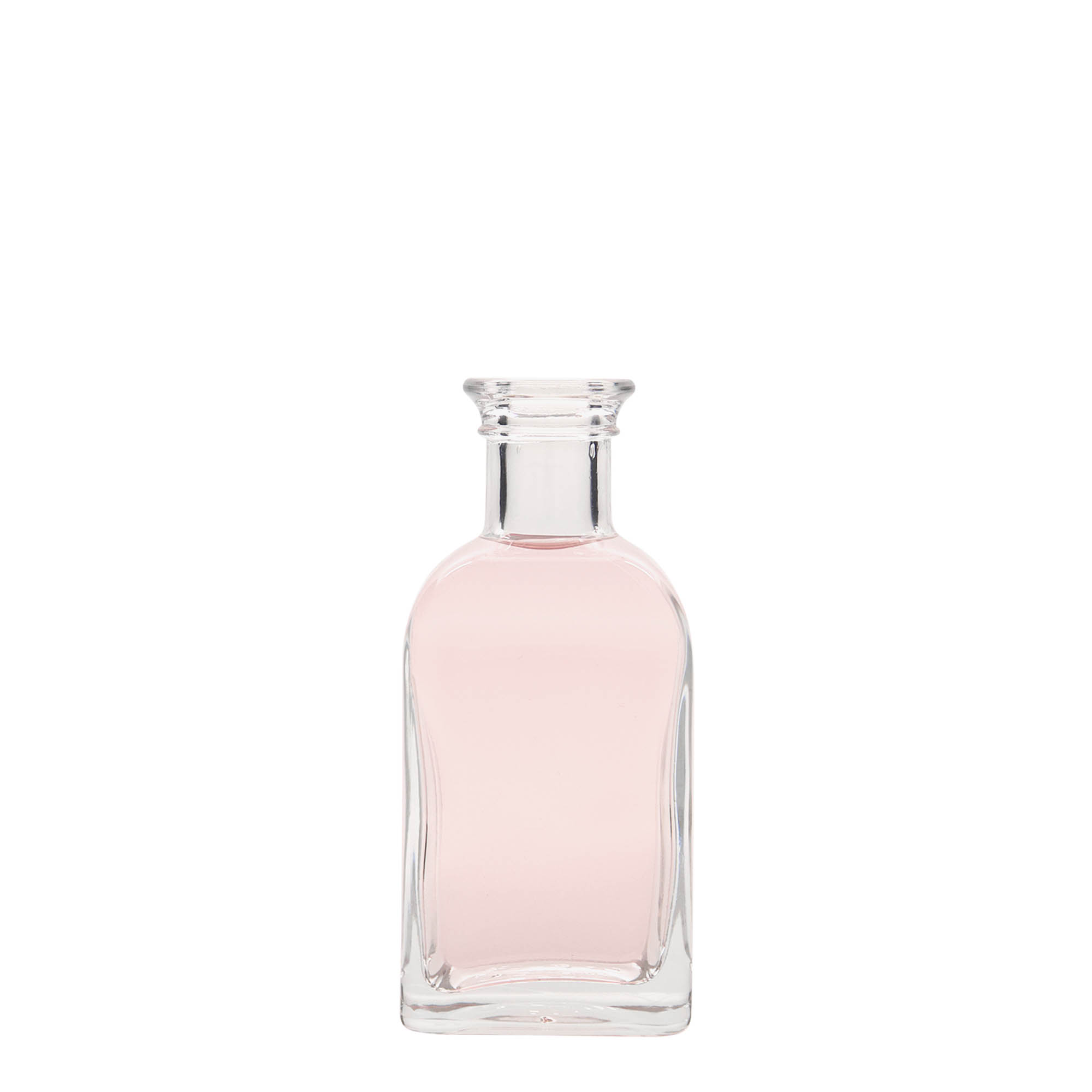 100 ml glasflaska Apotekar Carré, kvadratisk, öppning: kork