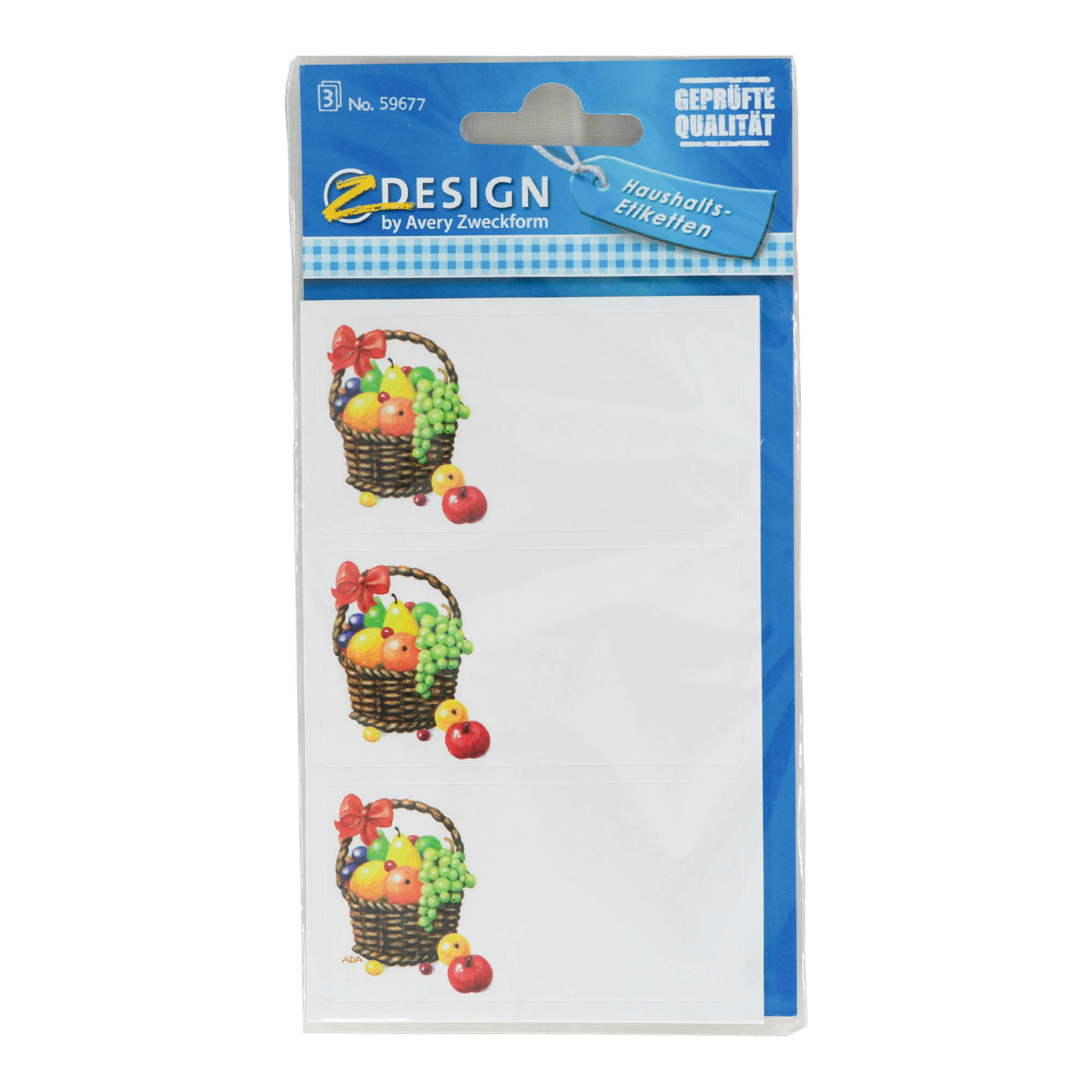 Zweckform Etiketter 'Fruktkorg', rektangulära, papper, flerfärgade Zweckform Etiketter 'Fruktkorg', rektangulära, papper, flerfärgade