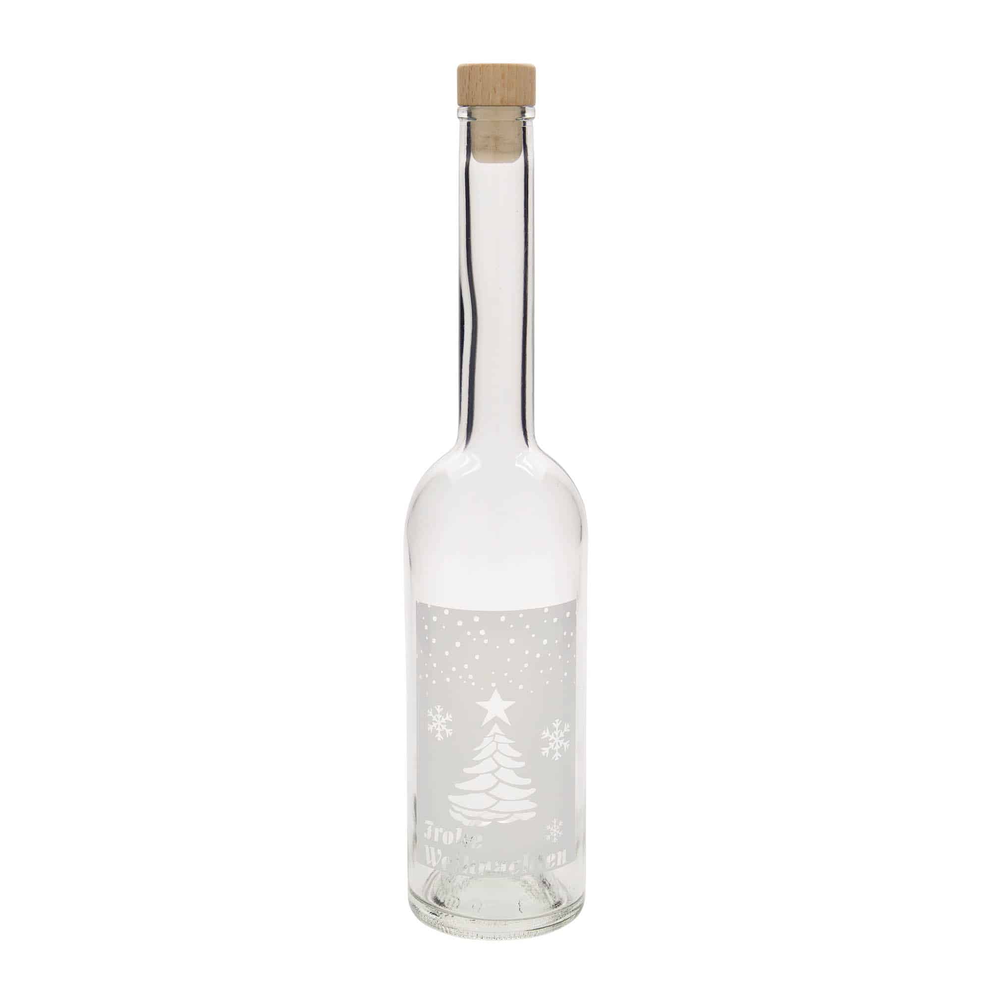 500 ml glasflaska 'Opera', motiv: Vit jul, mynning: kork