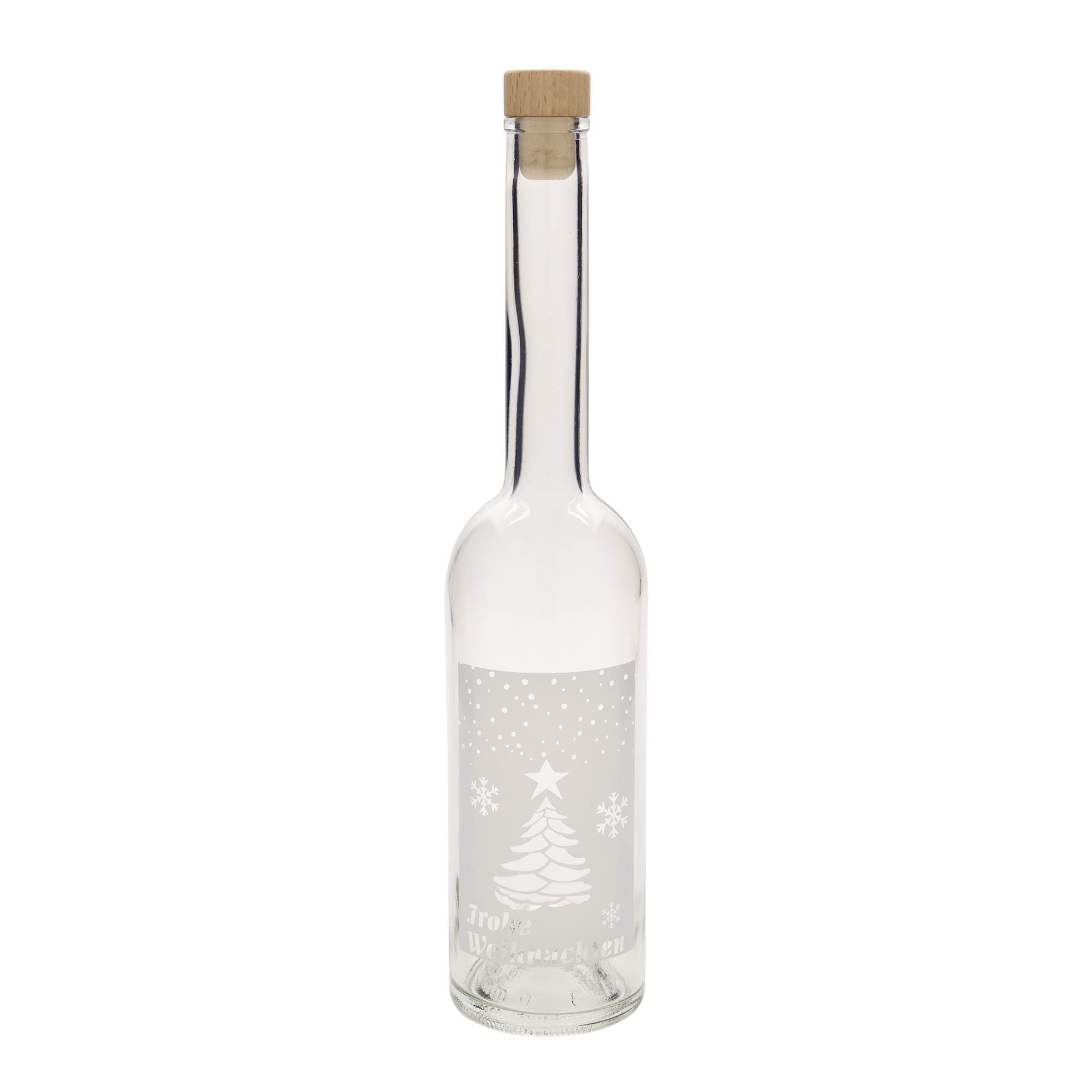 500 ml glasflaska 'Opera', motiv: Vita julen, öppning: kork