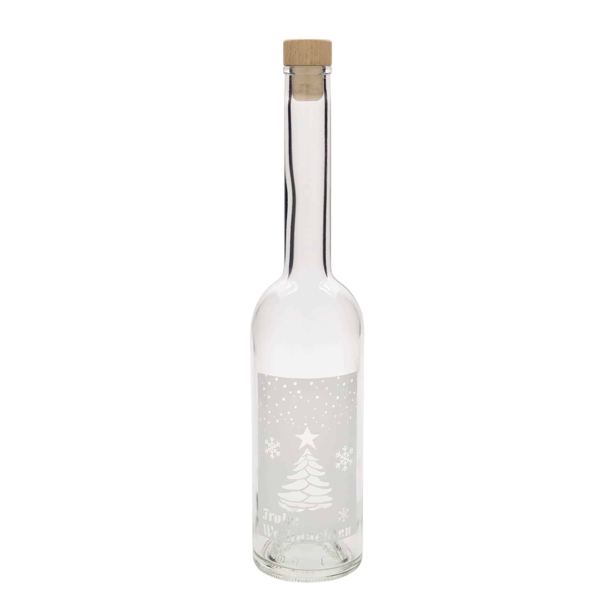 500 ml glasflaska 'Opera', motiv: Vita julen, öppning: kork
