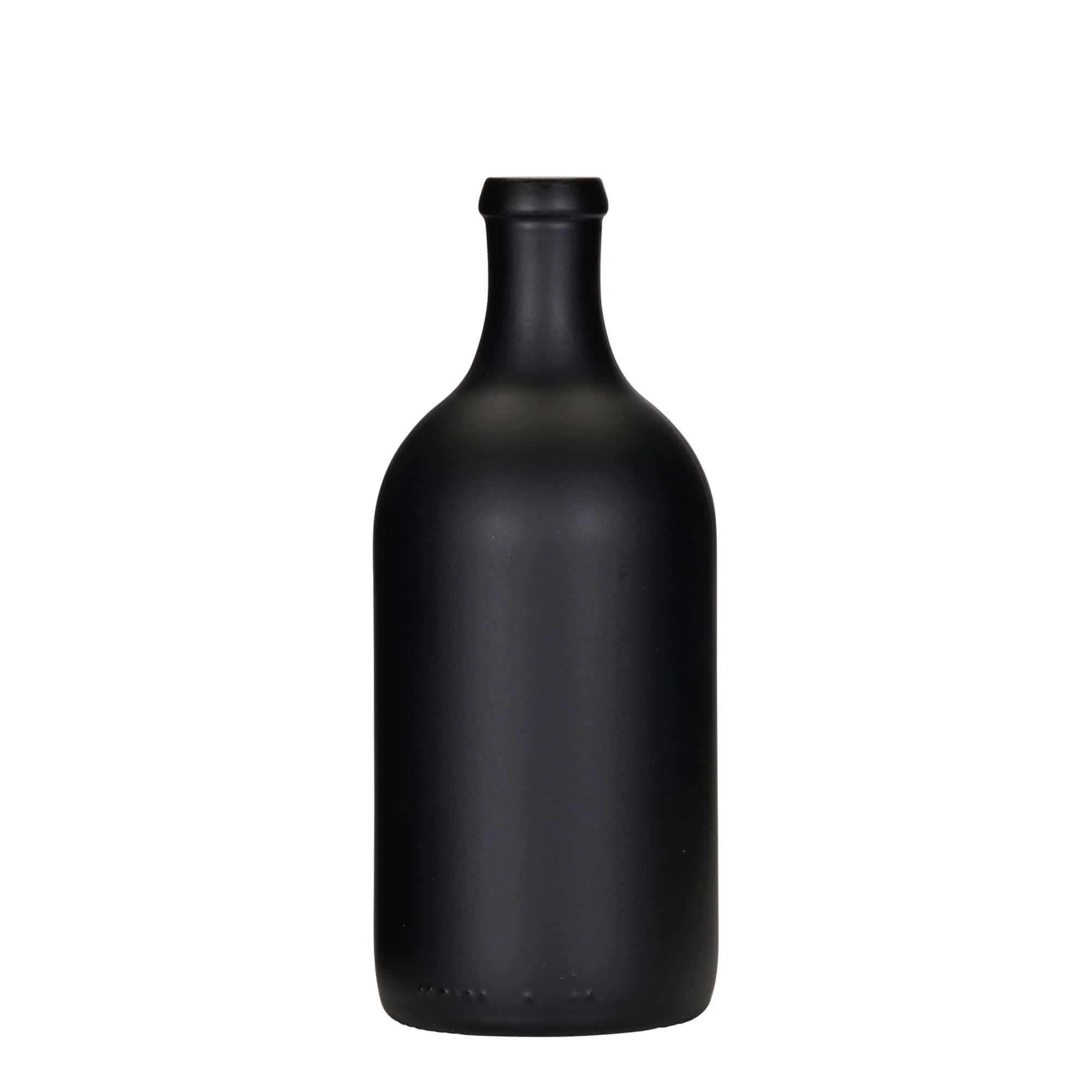 500 ml glasflaska 'Ginevra Leggera', svart, mynning: kork 500 ml glasflaska 'Ginevra Leggera', svart, mynning: kork