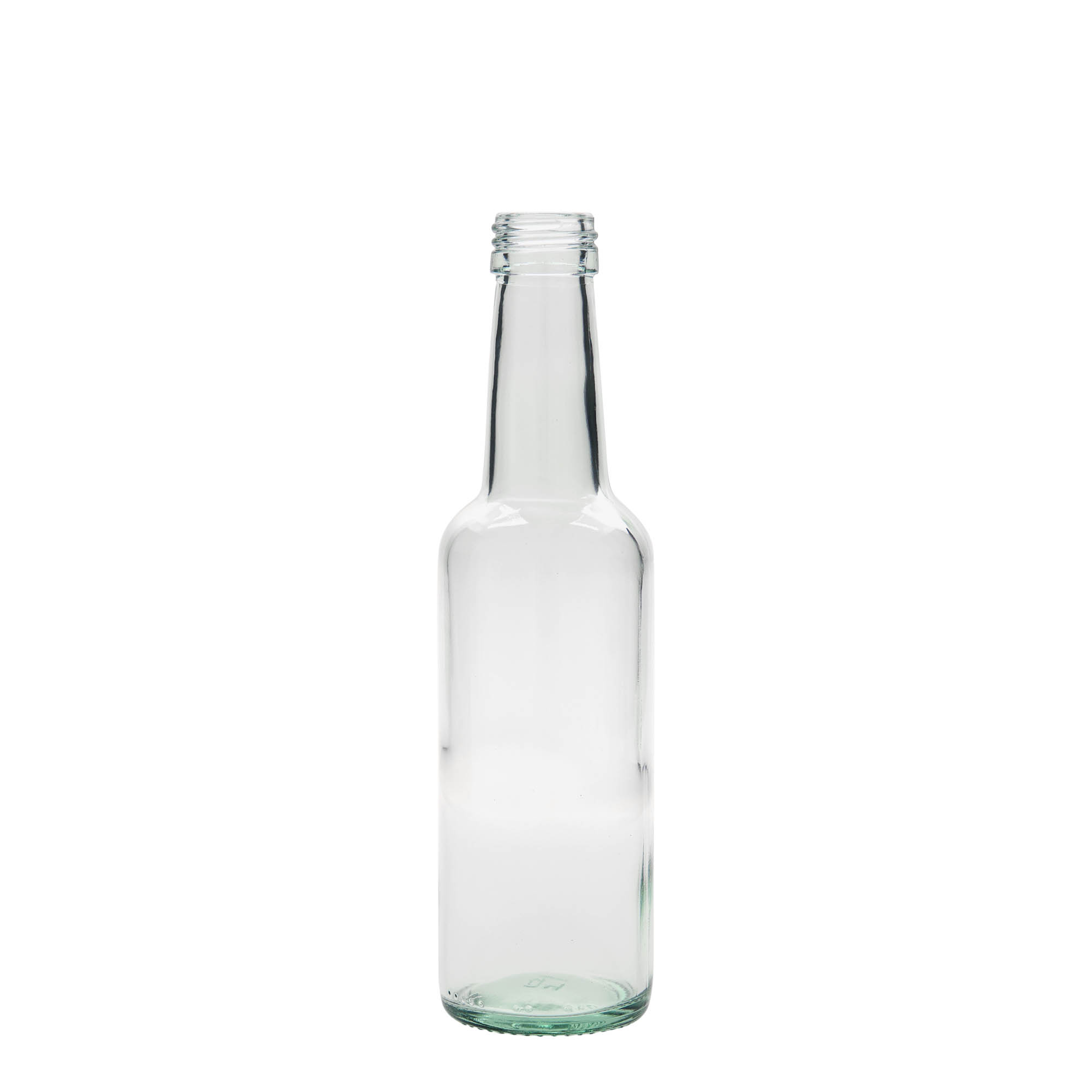 250 ml glasflaska med rak hals, öppning: PP 28