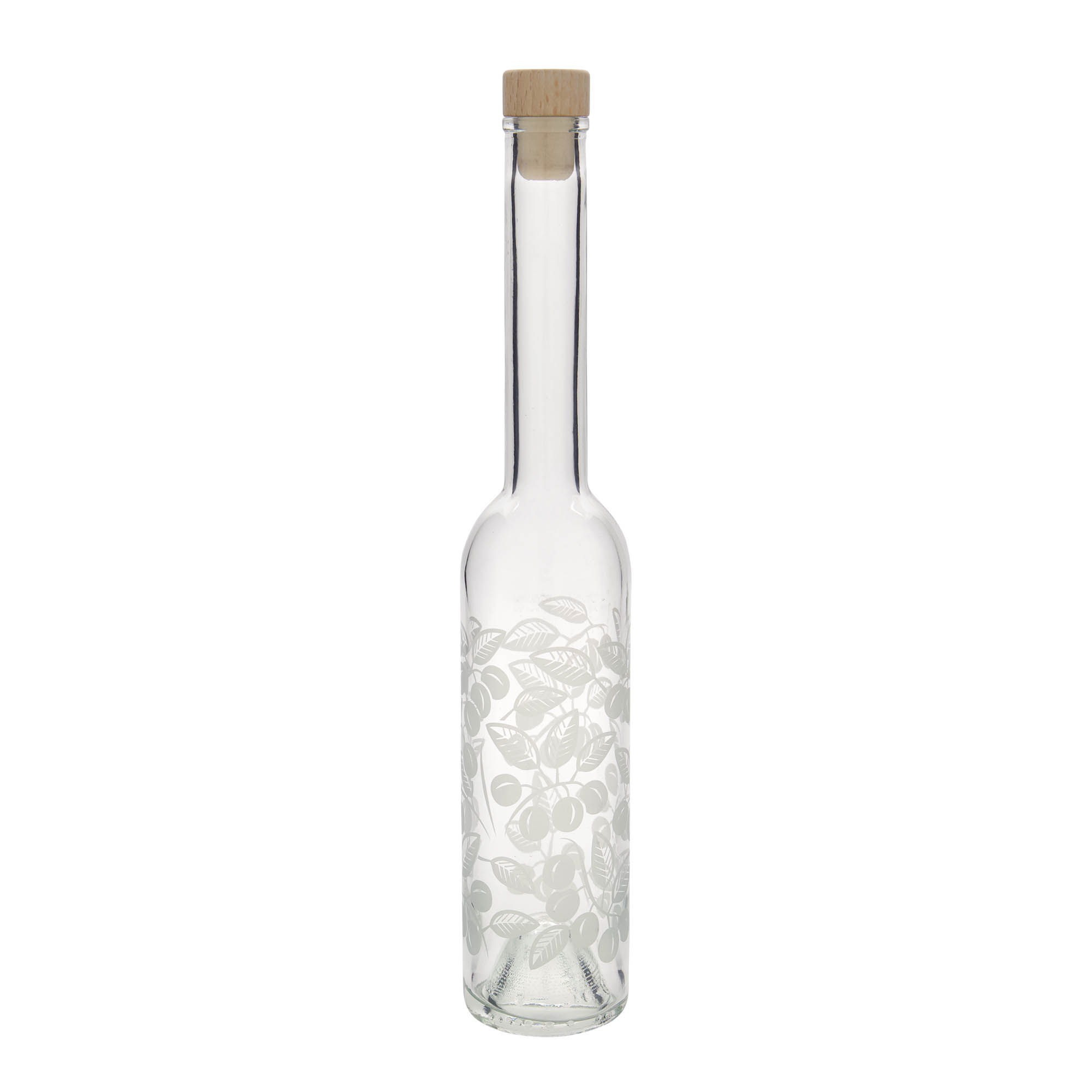 350 ml glasflaska 'Opera', motiv: Mirabeller, mynning: kork