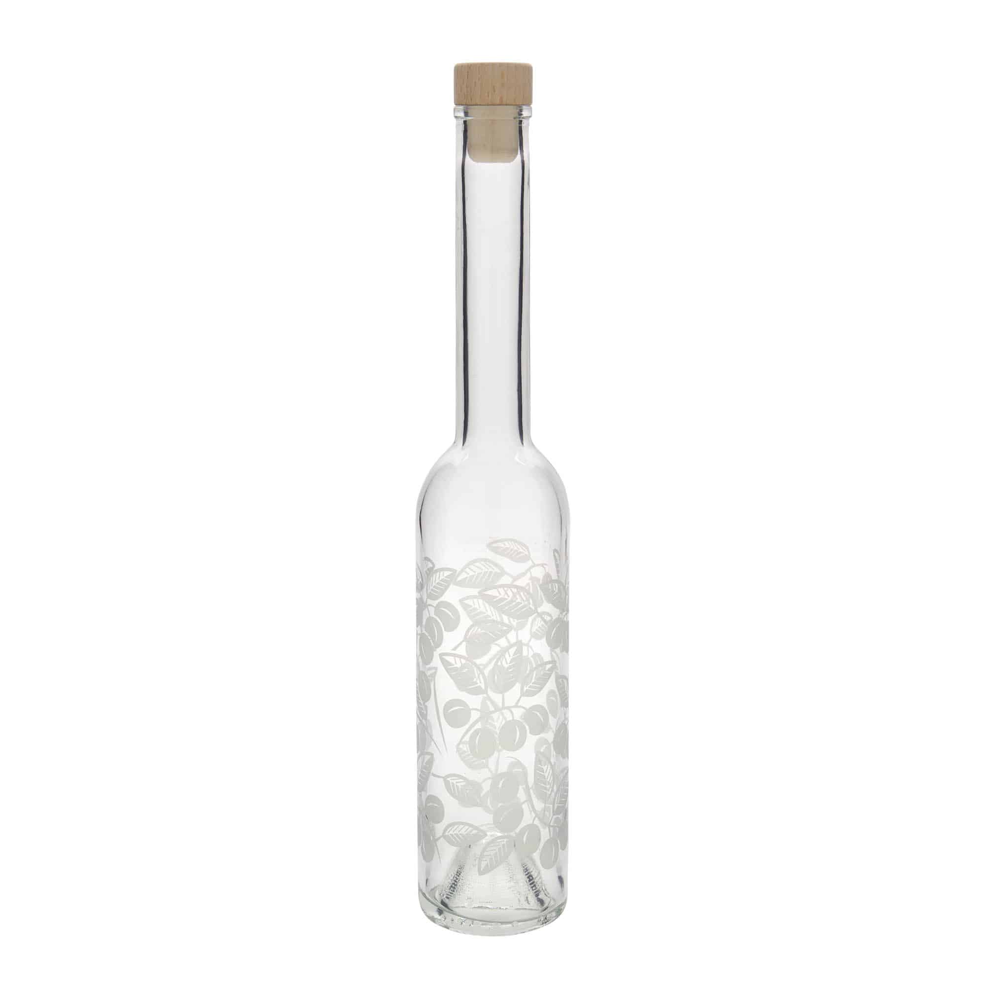 350 ml glasflaska 'Opera', motiv: Mirabeller, mynning: kork