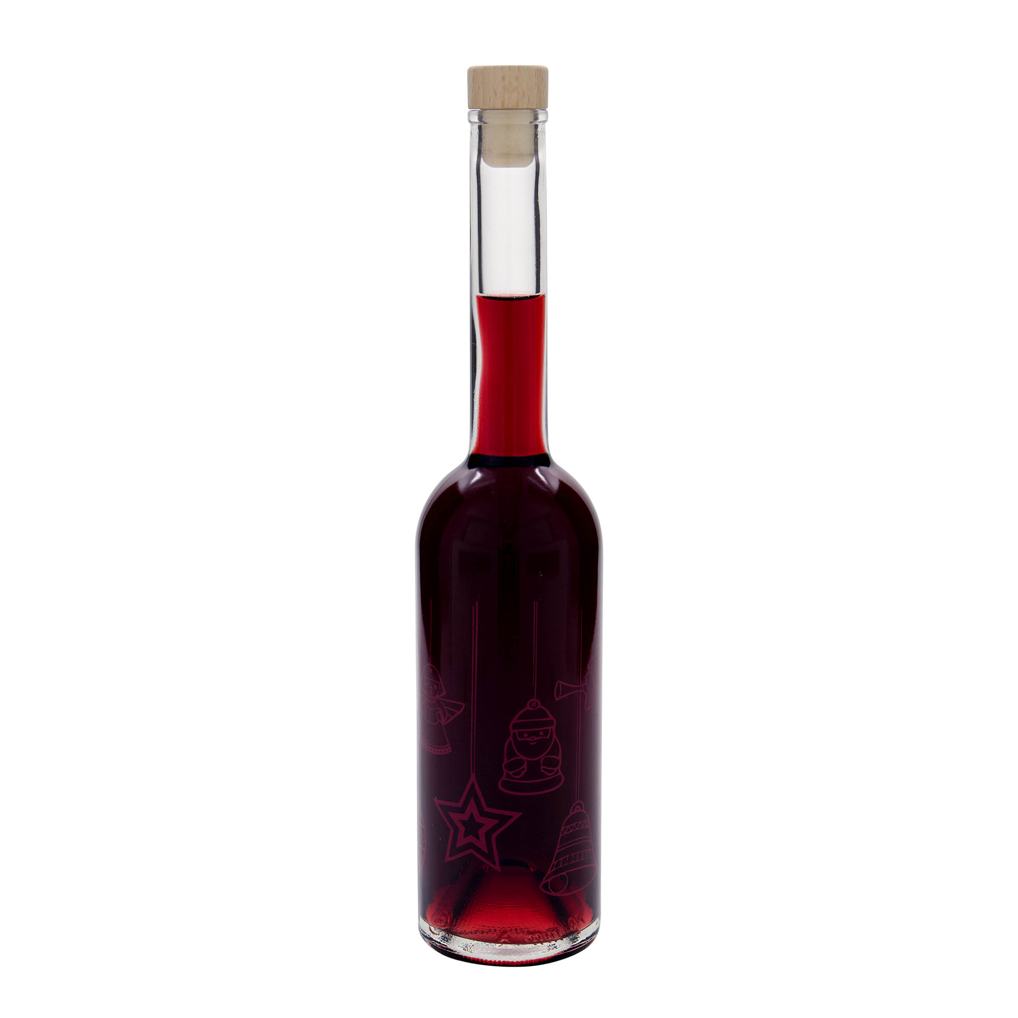 500 ml glasflaska 'Opera', motiv: stjärnor, mynning: kork