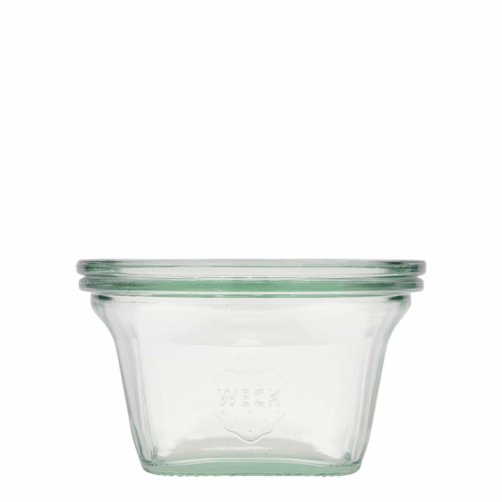 290 ml WECK-quadroglas, kvadratisk, plast, mynning: rund kant 290 ml WECK-quadroglas, kvadratisk, plast, mynning: rund kant