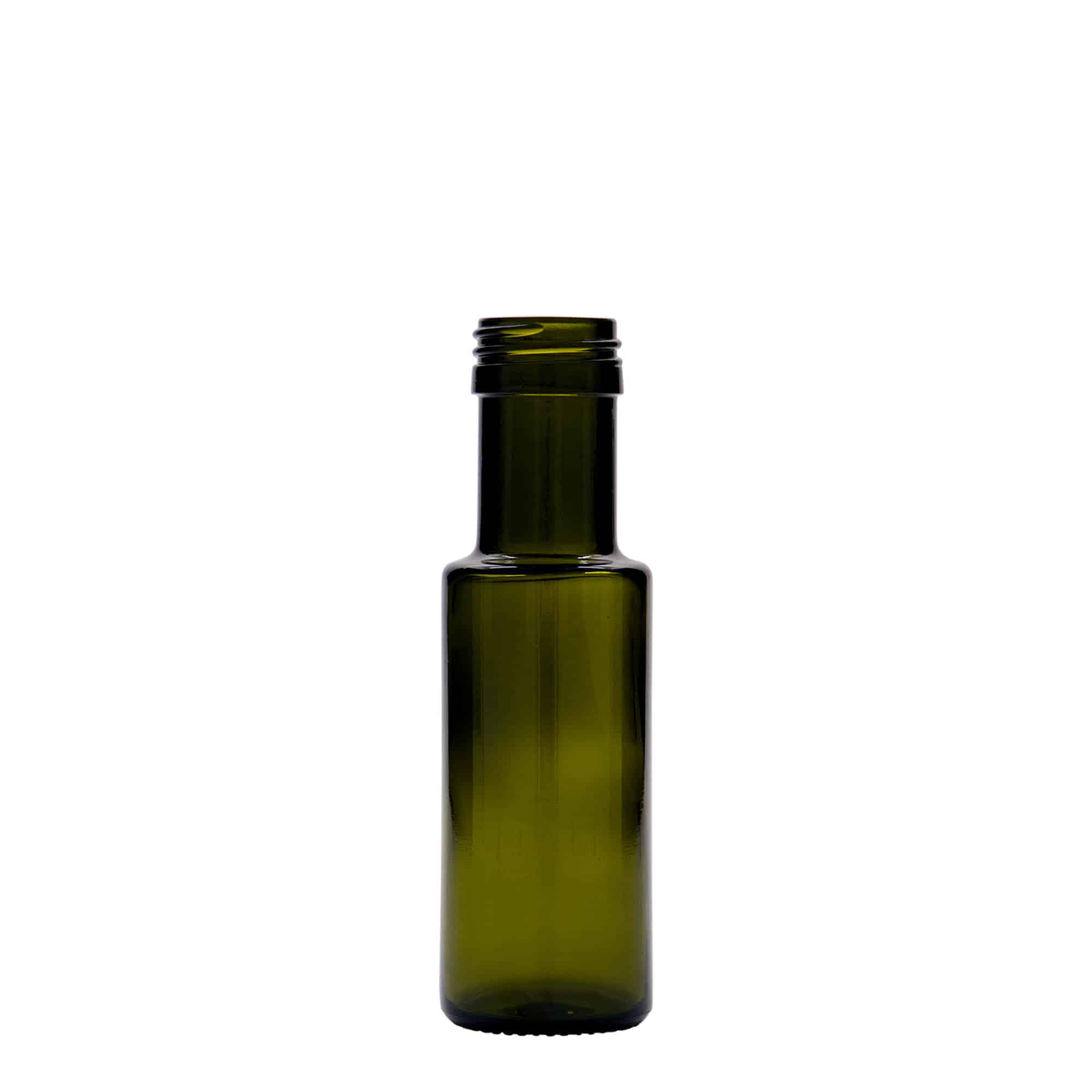 100 ml glasflaska 'Dorica', antikgrön, öppning: PP 31,5