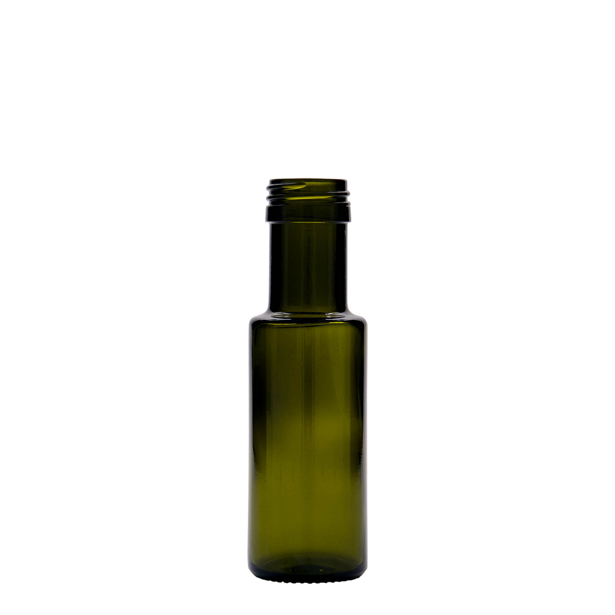 100 ml glasflaska 'Dorica', antikgrön, öppning: PP 31,5