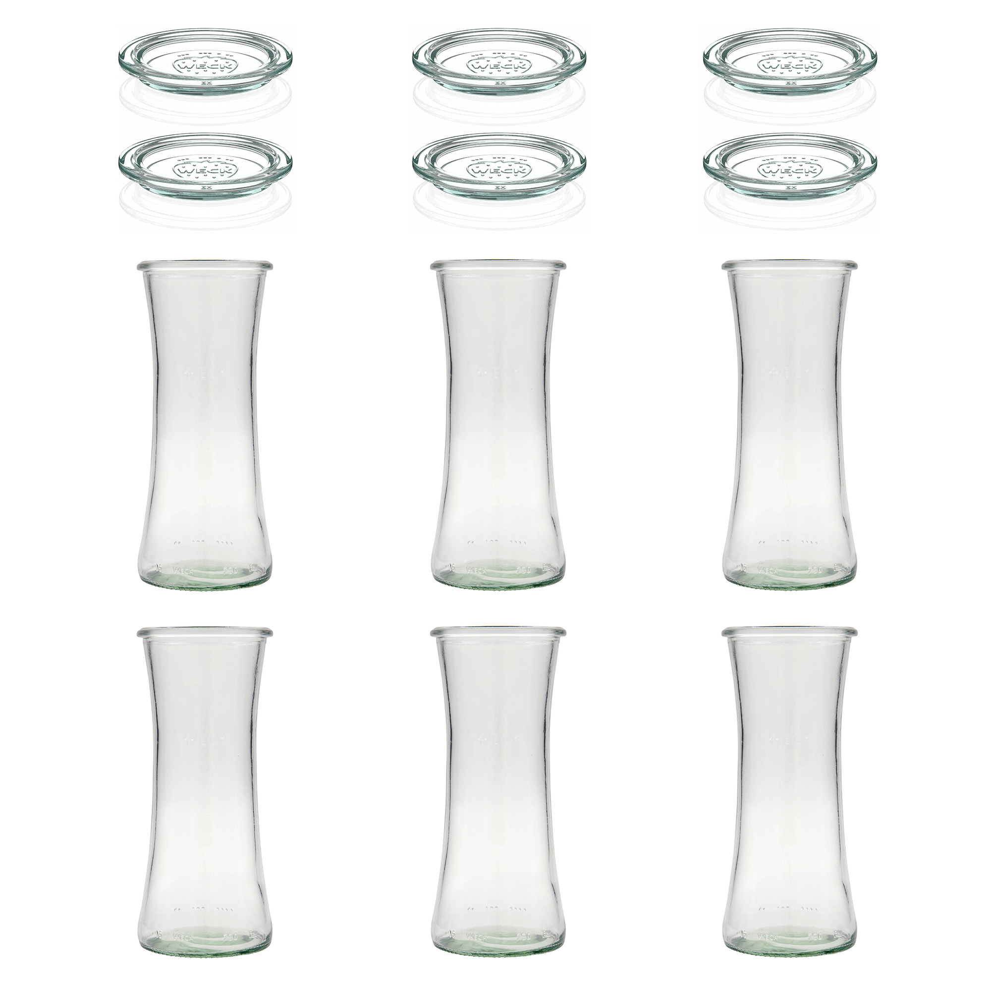 6x 730 ml WECK-gourmetglas med glaslock RR 80