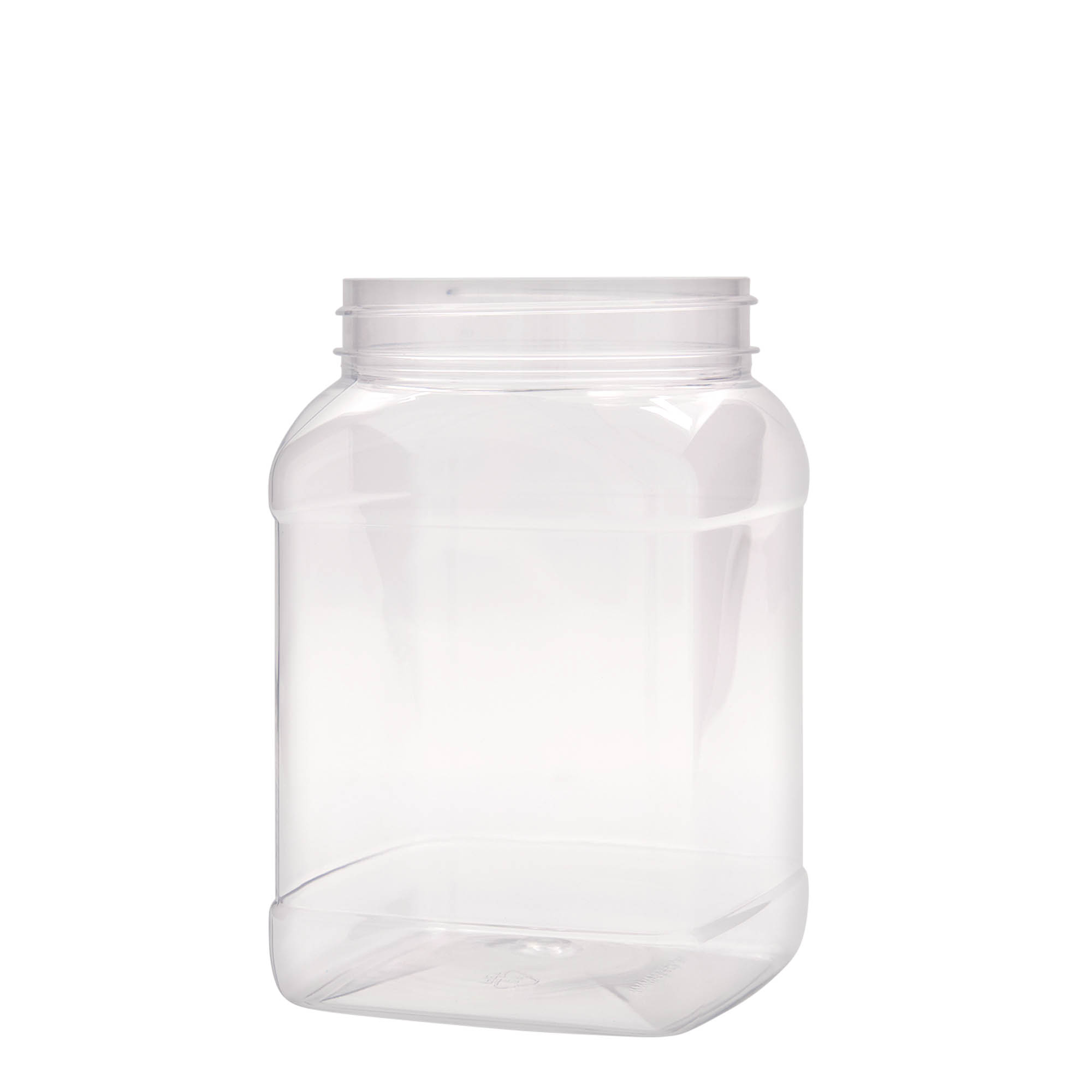 1.500 ml PET-burk 'Dana', kvadratisk, plast, öppning: 100/400