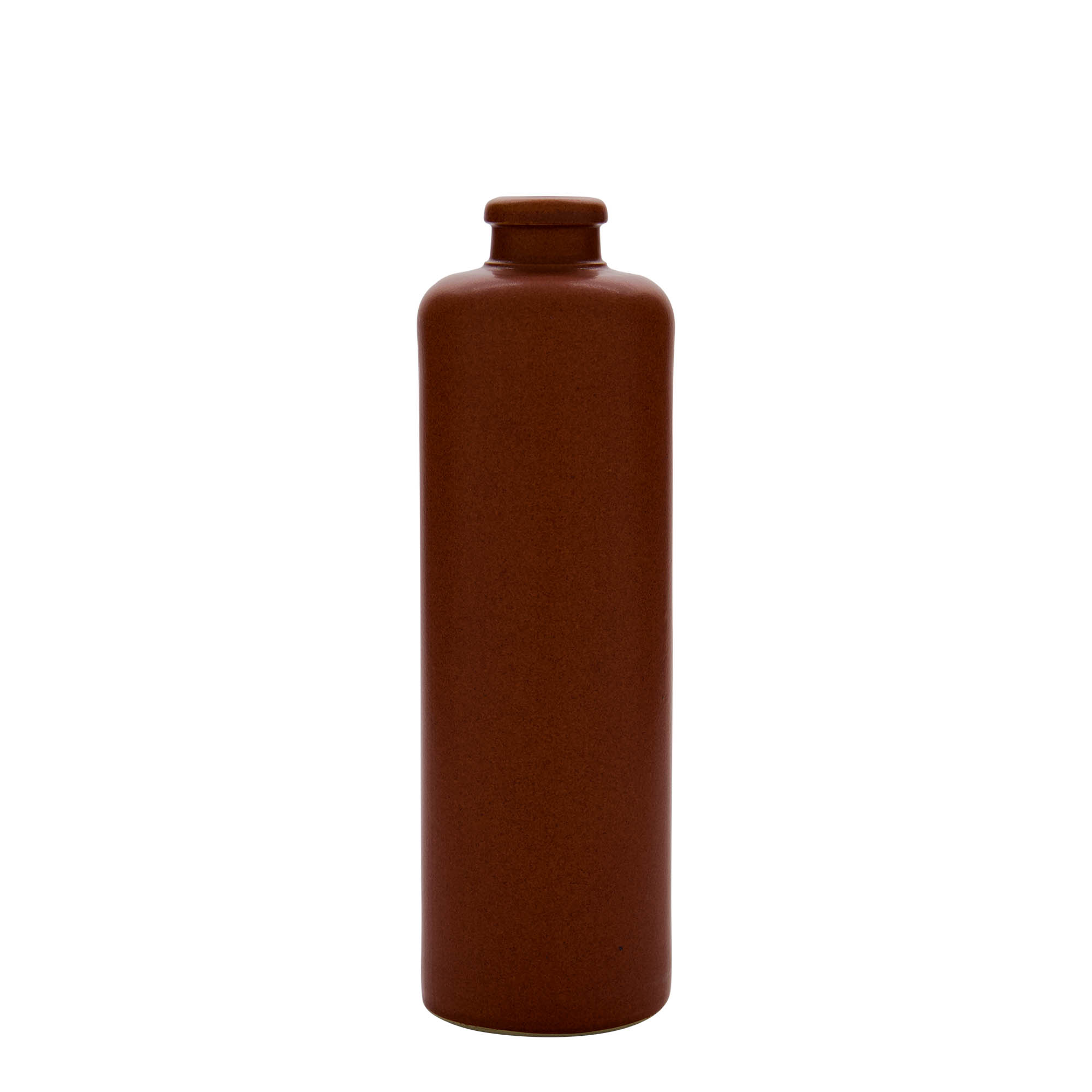 500 ml lerkrus, stengods, rödbrun, mynning: kork