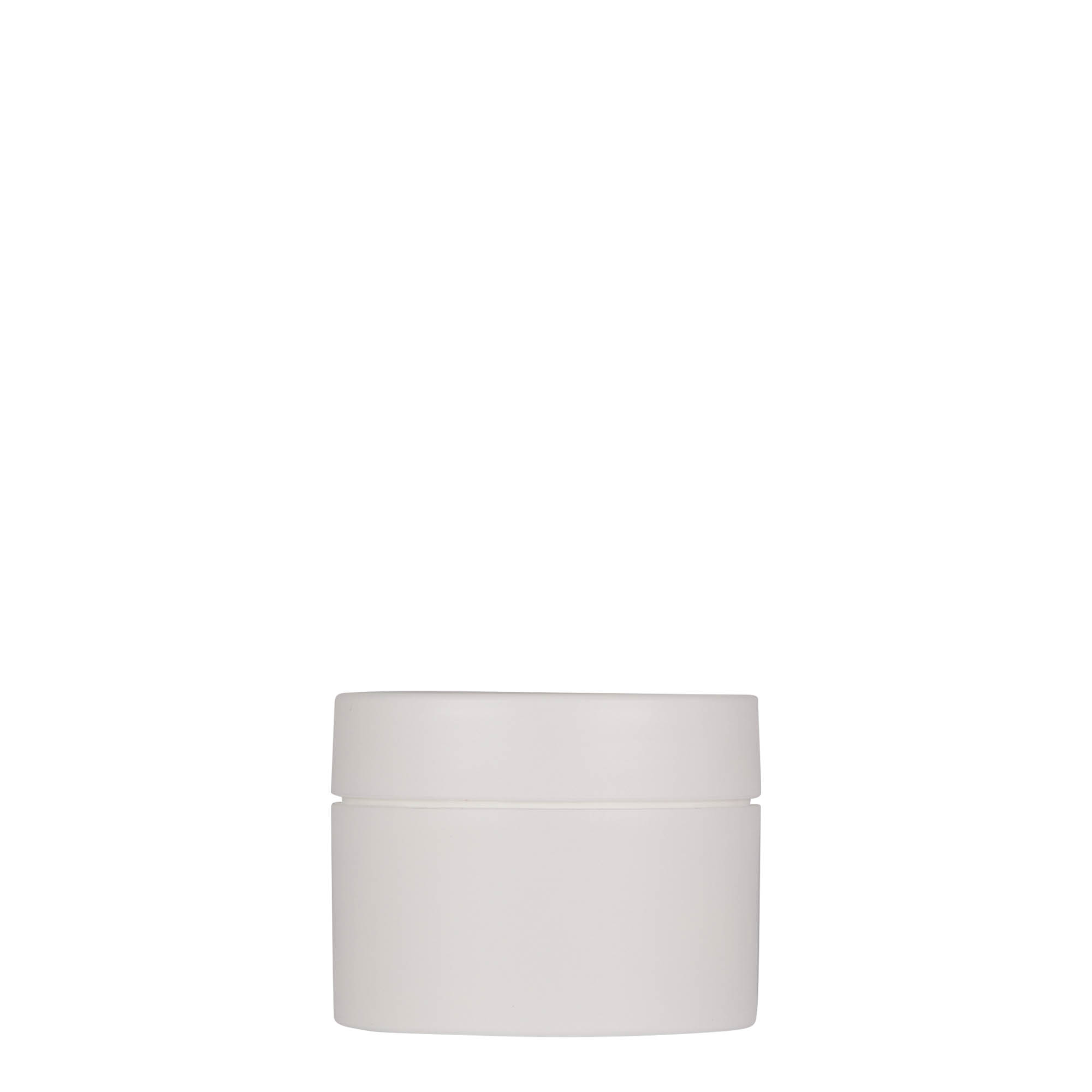 50 ml plastburk 'Antonella', PP, vit, öppning: skruvlock 50 ml plastburk 'Antonella', PP, vit, öppning: skruvlock