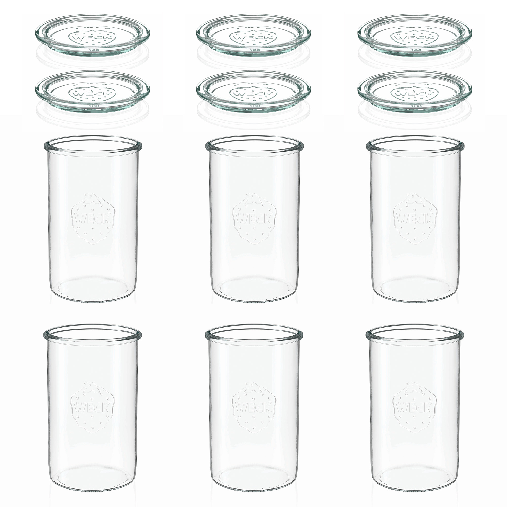 6x 1000 ml WECK-störtglas med glaslock RR 100