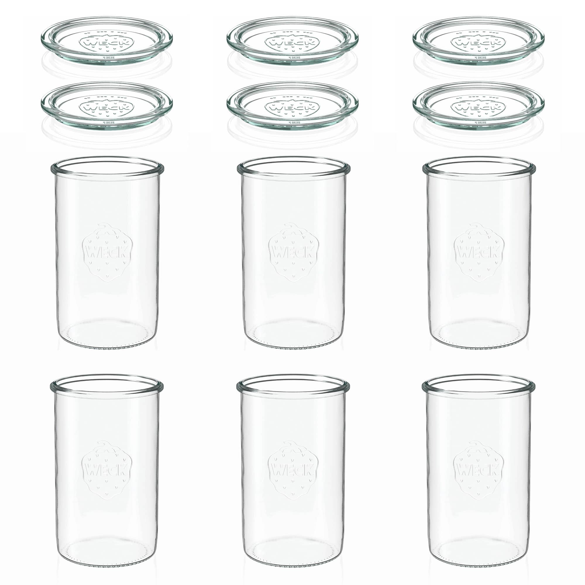 6x 1000 ml WECK-störtglas med glaslock RR 100
