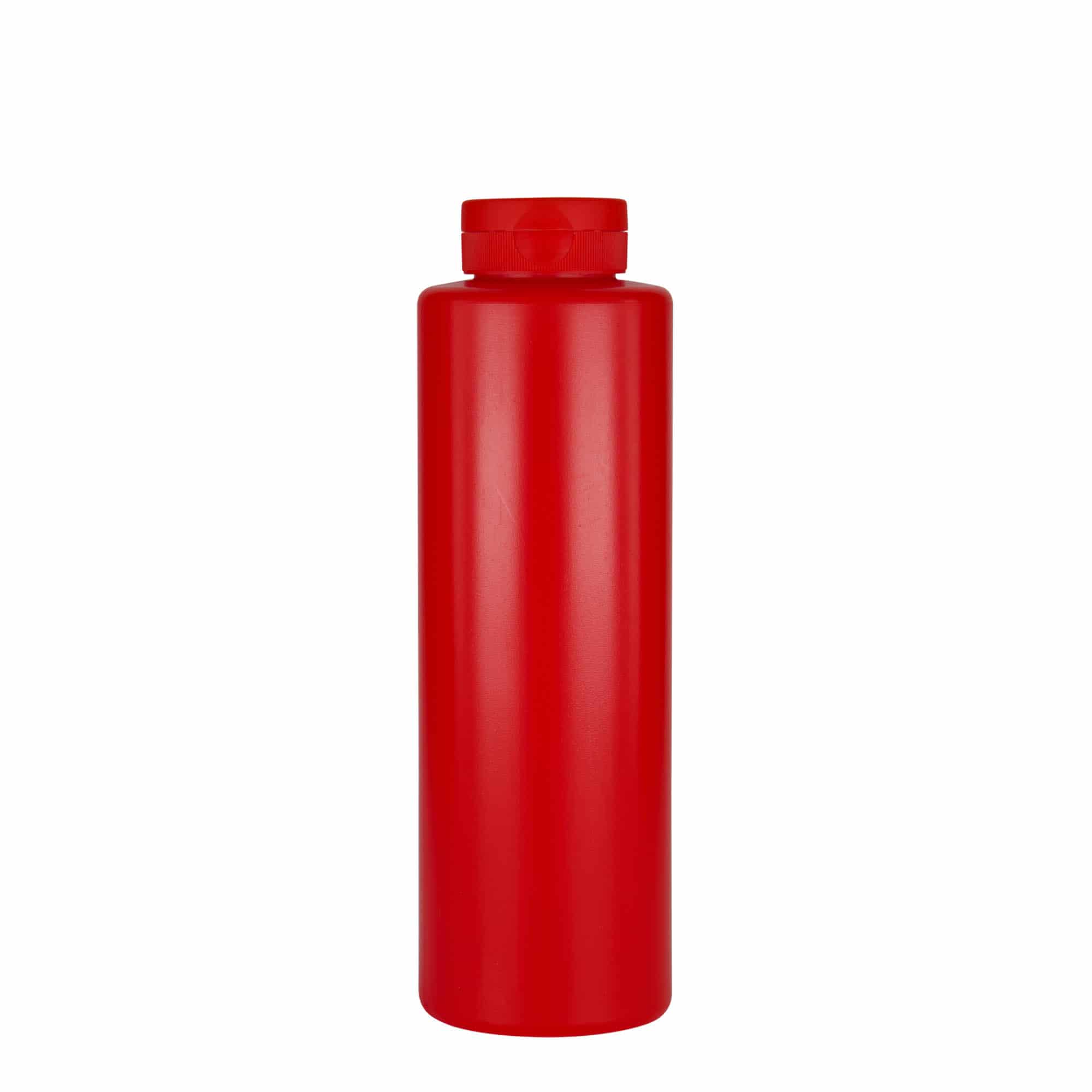 500 ml såsflaska, LDPE-plast, röd, mynning: 38/400