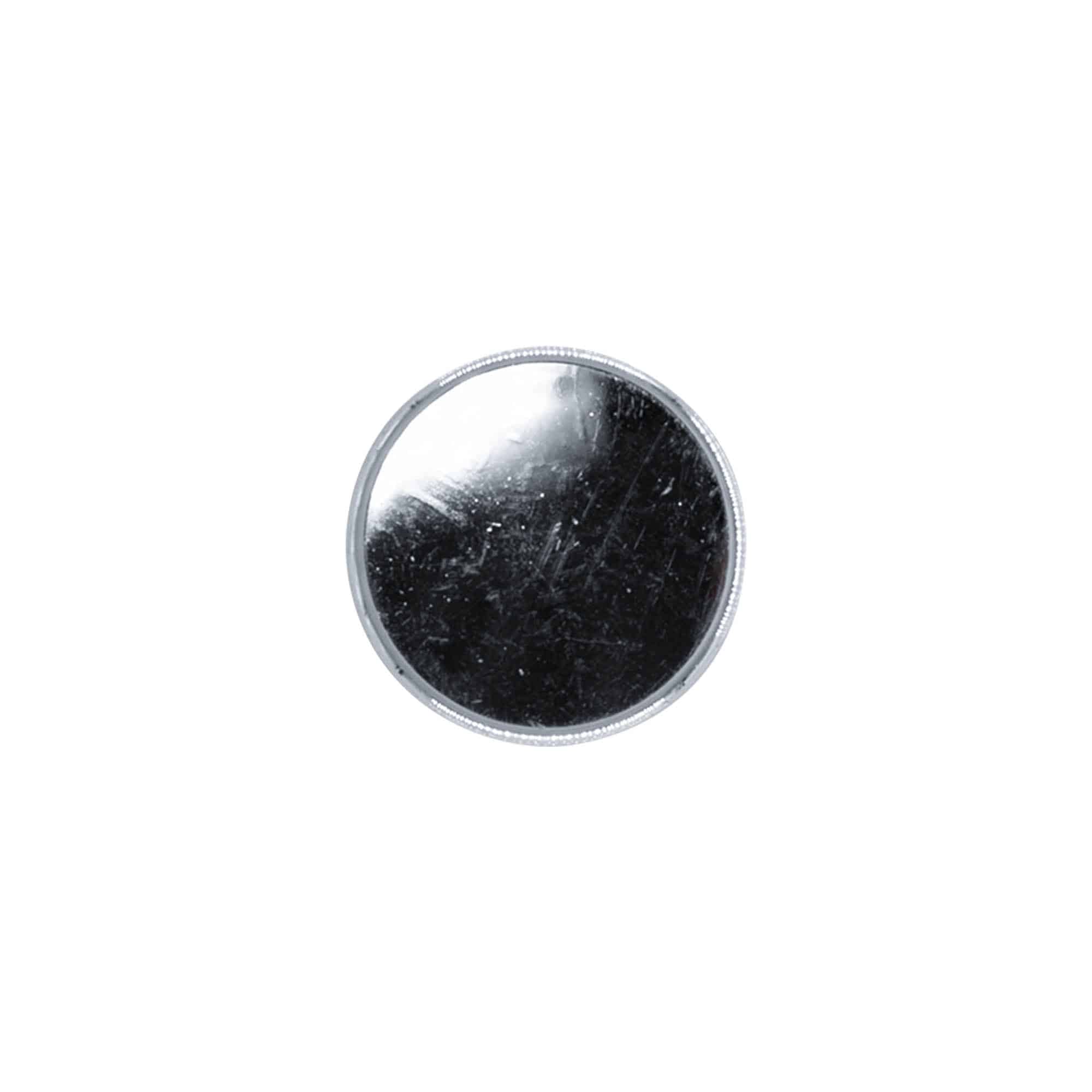 Skruvkapsel, metall-plast, silver, för mynning: PP 28