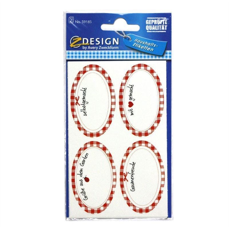 Zweckform Etiketter 'Hemmagjort', oval, papper, flerfärgad