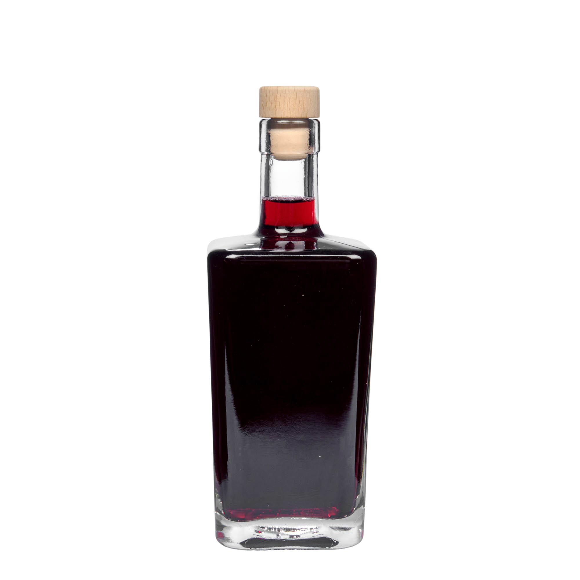 500 ml glasflaska 'Noel', kvadratisk, öppning: kork