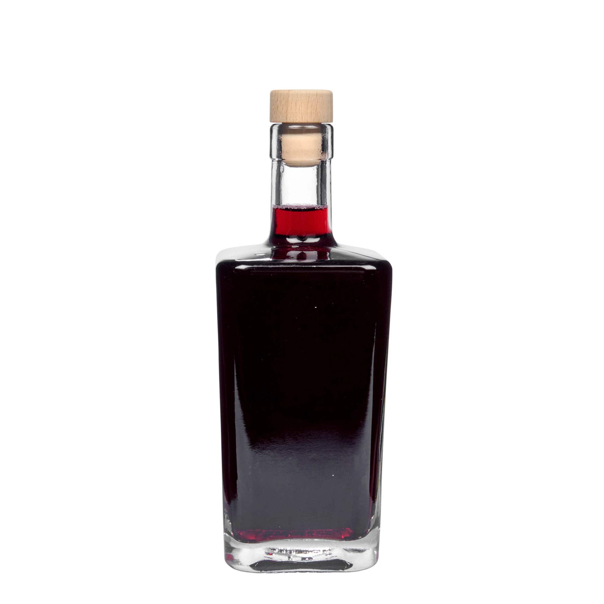 500 ml glasflaska 'Noel', kvadratisk, öppning: kork
