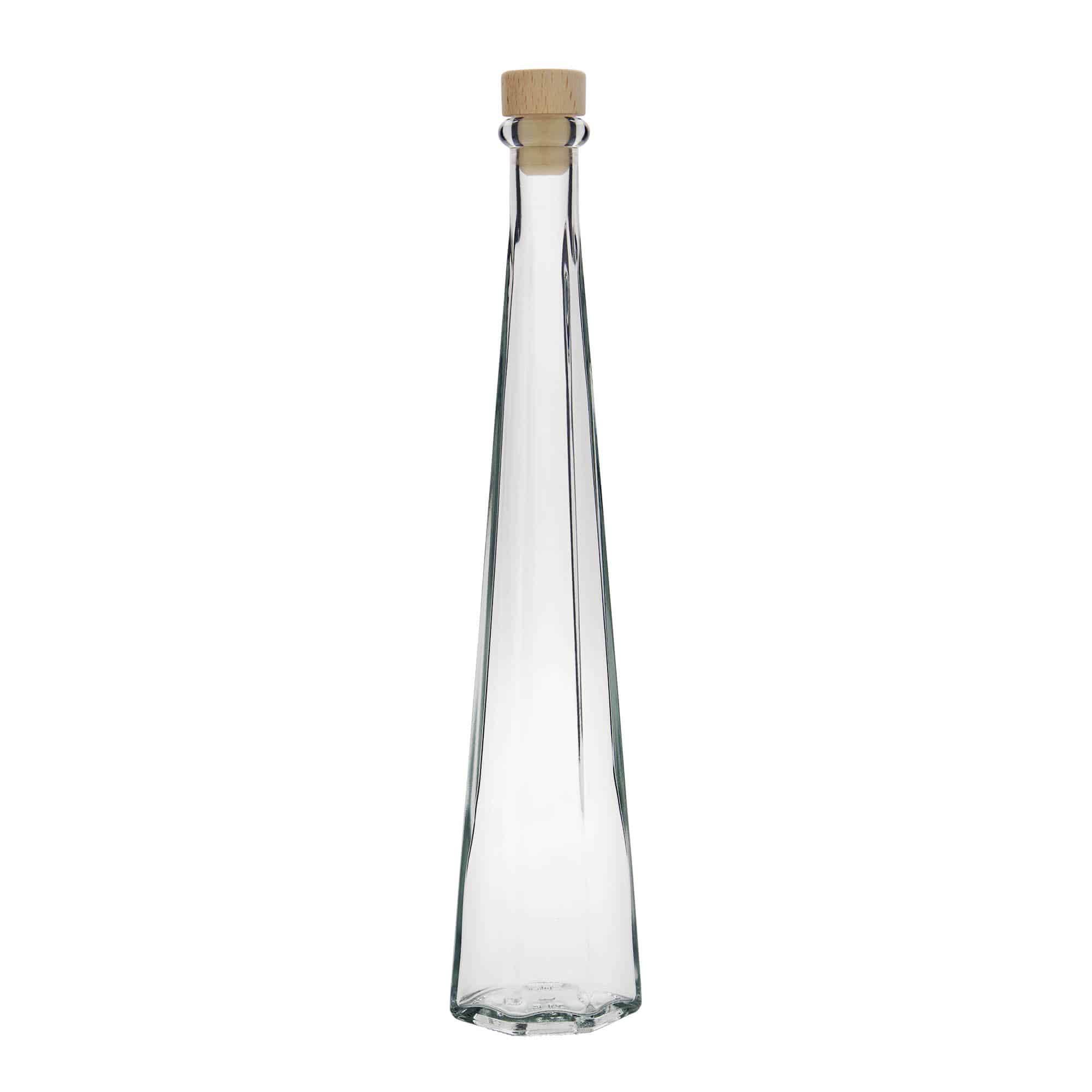 200 ml glasflaska 'Dama Sexta', sexkantig, mynning: kork
