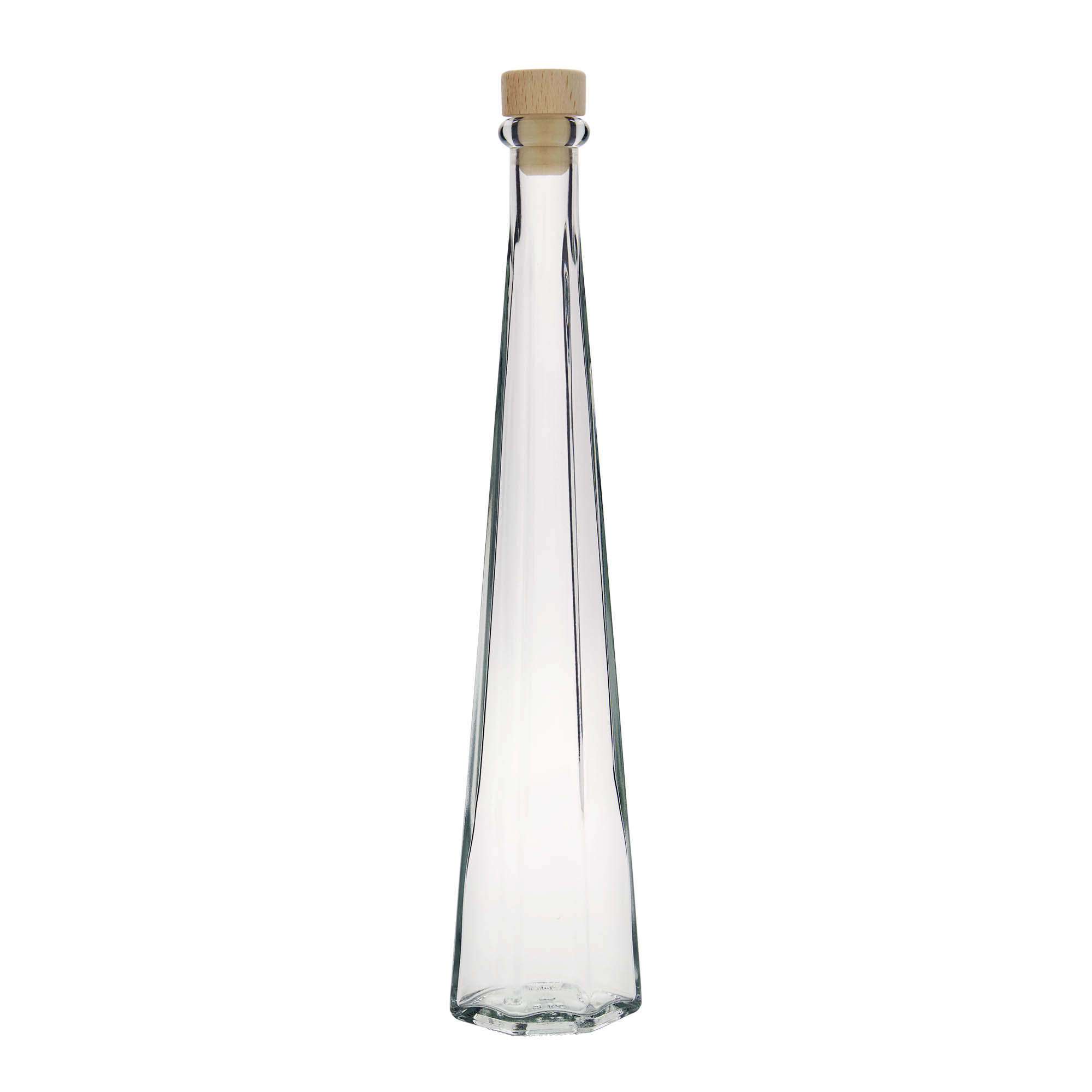 200 ml glasflaska 'Dama Sexta', sexkantig, mynning: kork