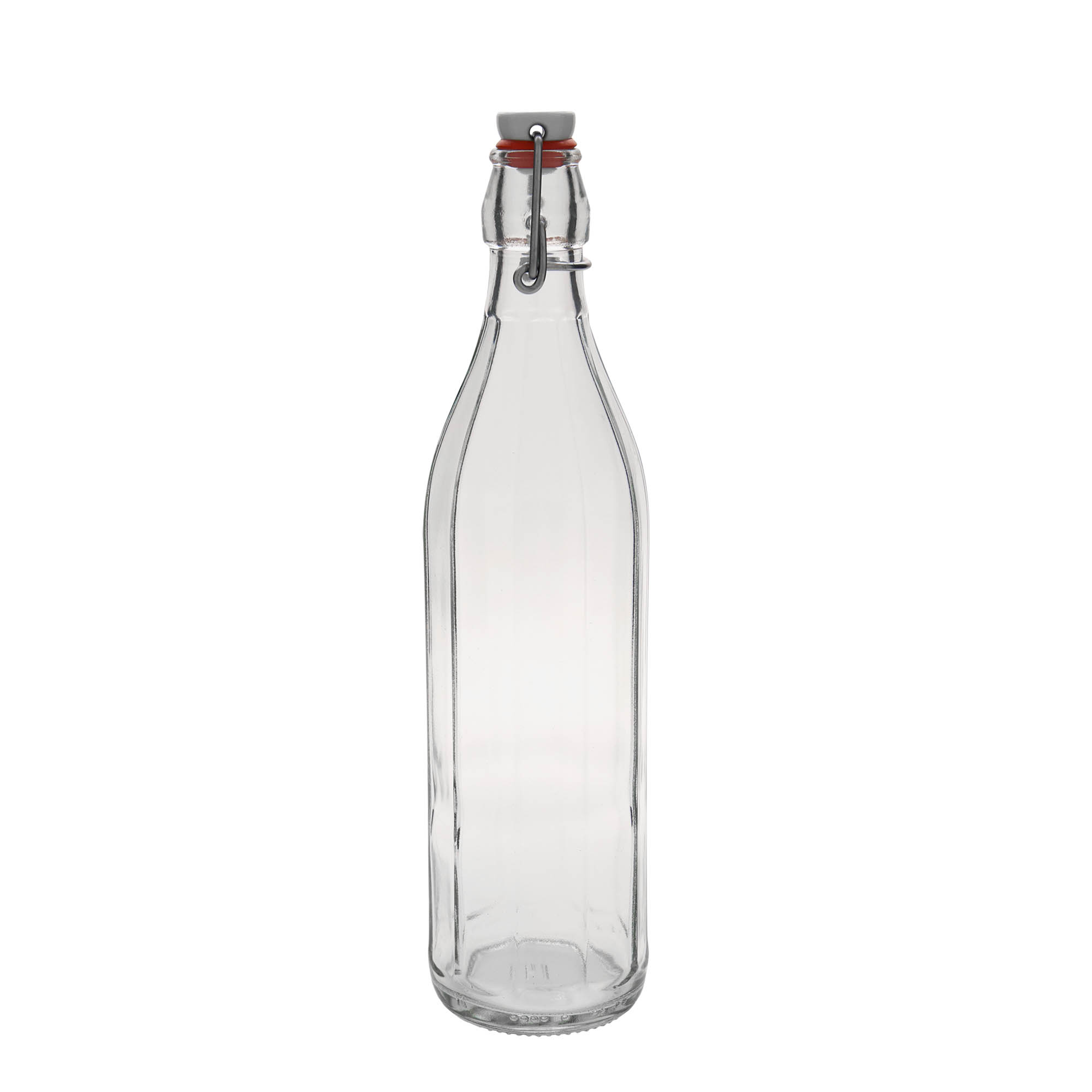 750 ml glasflaska 'Bravo', tiohörnig, öppning: bygelkapsyl