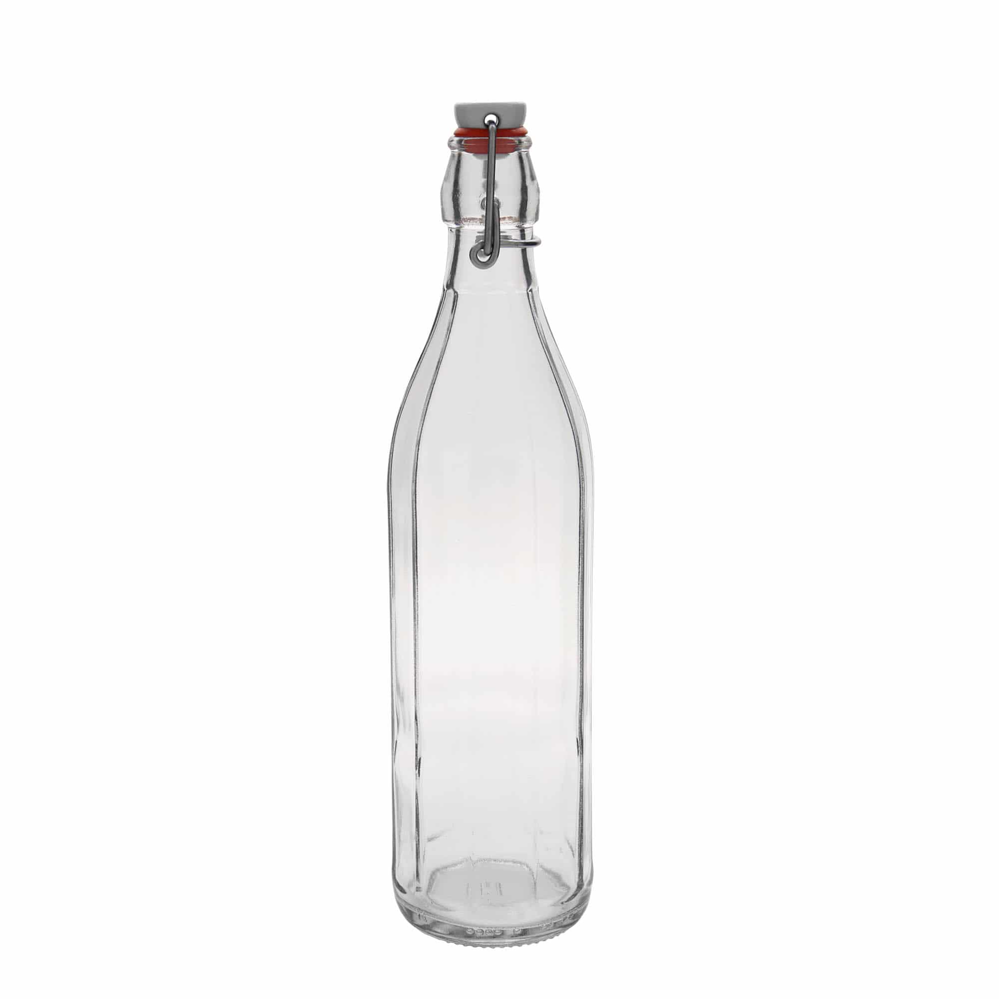 750 ml glasflaska 'Bravo', tiohörnig, öppning: bygelkapsyl