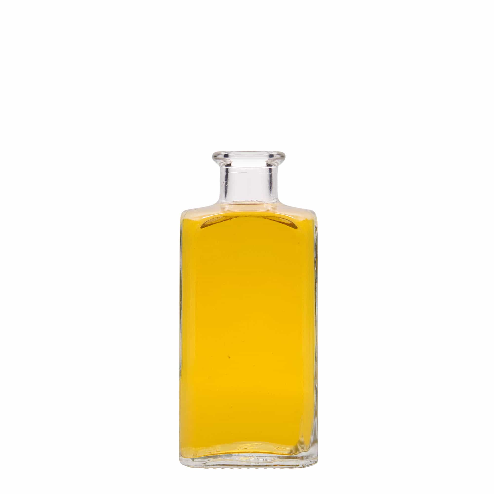 250 ml apoteksglasflaska Carré, kvadratisk, mynning: kork