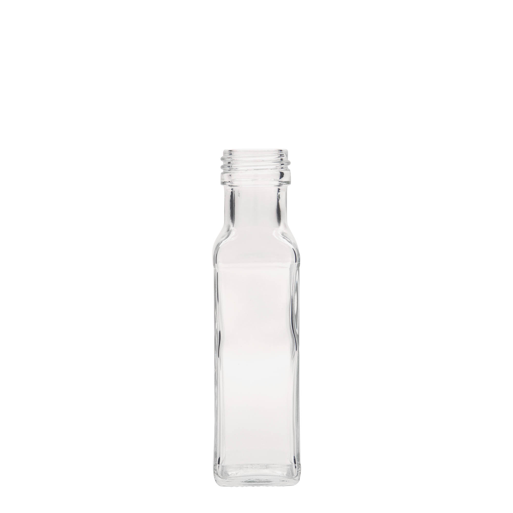 100 ml glasflaska 'Marasca', fyrkantig, öppning: PP 31,5 100 ml glasflaska 'Marasca', fyrkantig, öppning: PP 31,5