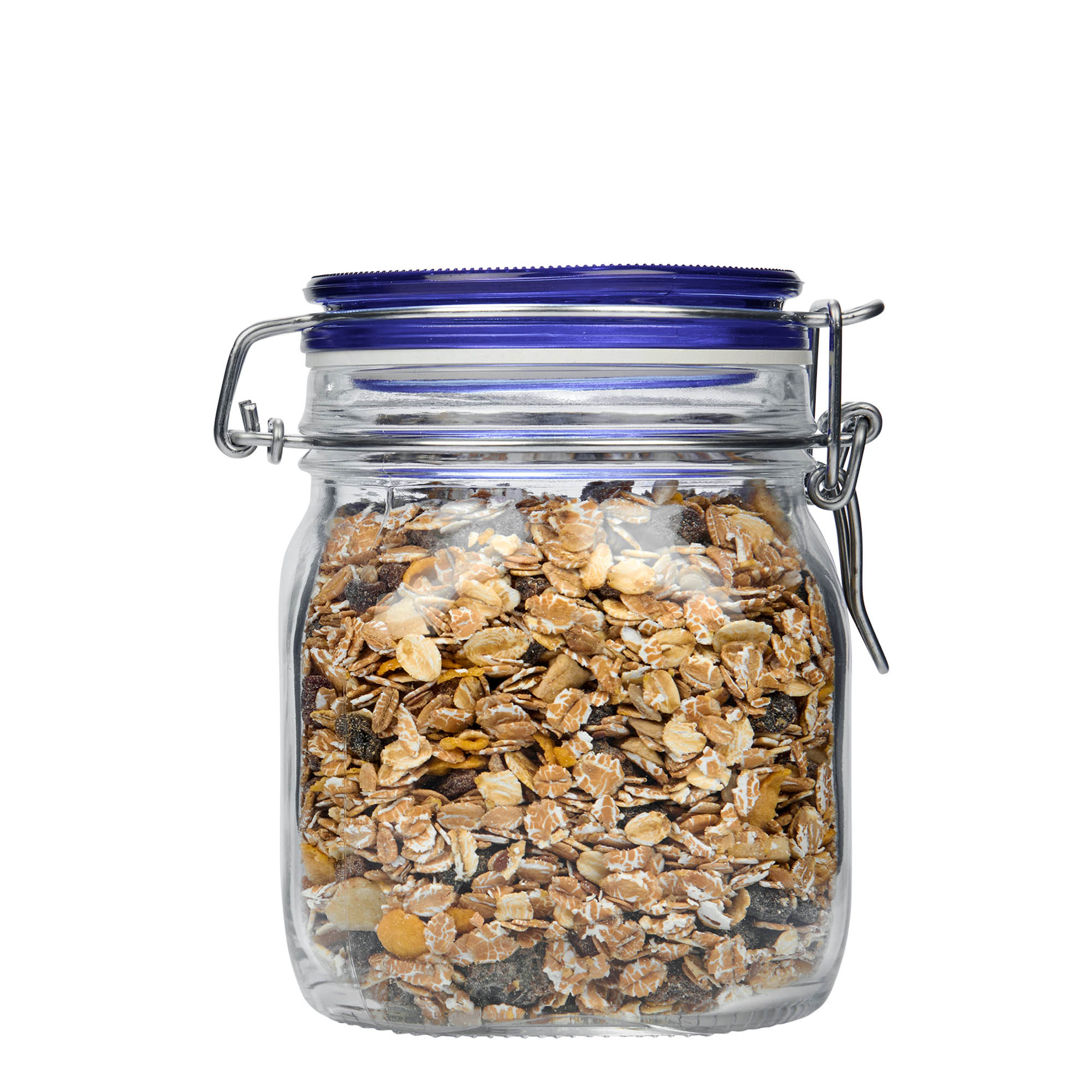 750 ml trågbågsglas 'Fido' blått lock, fyrkantigt, öppning: trågbågslåsning 750 ml trågbågsglas 'Fido' blått lock, fyrkantigt, öppning: trågbågslåsning