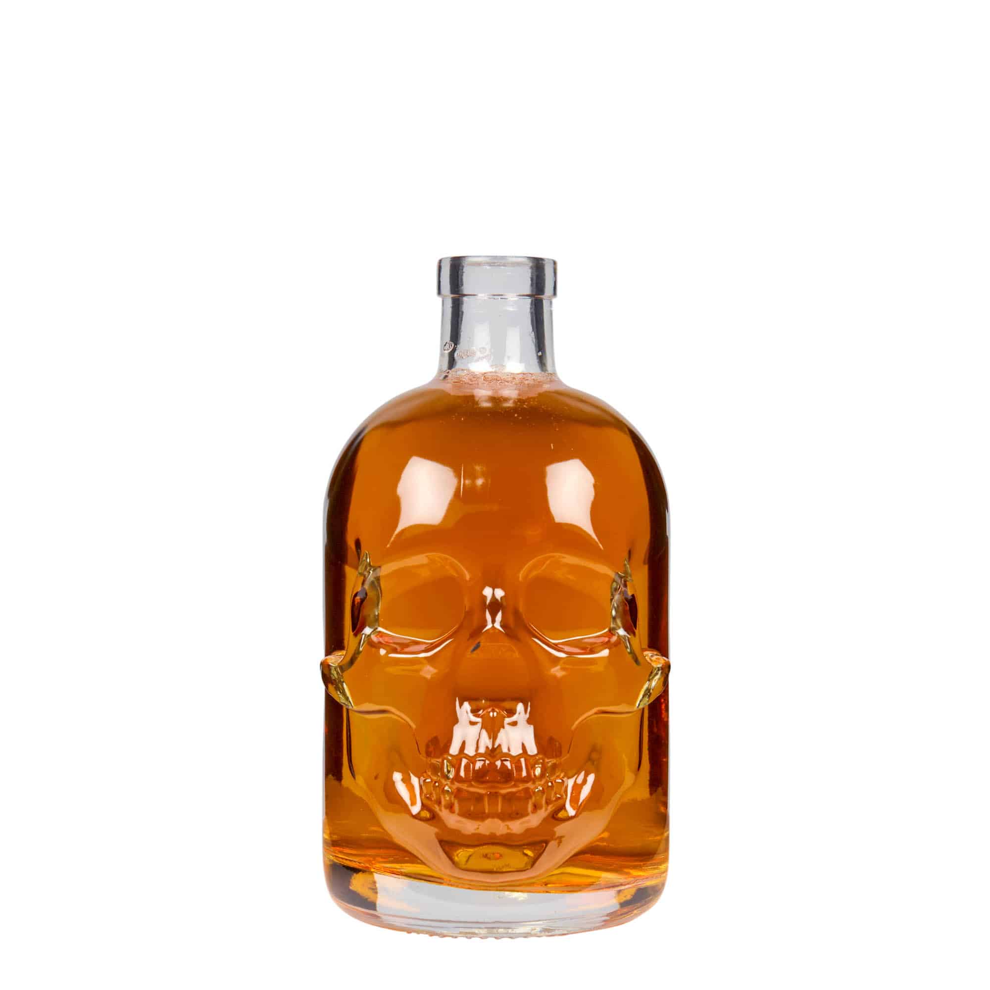 500 ml glasflaska 'Dödskalle', öppning: kork