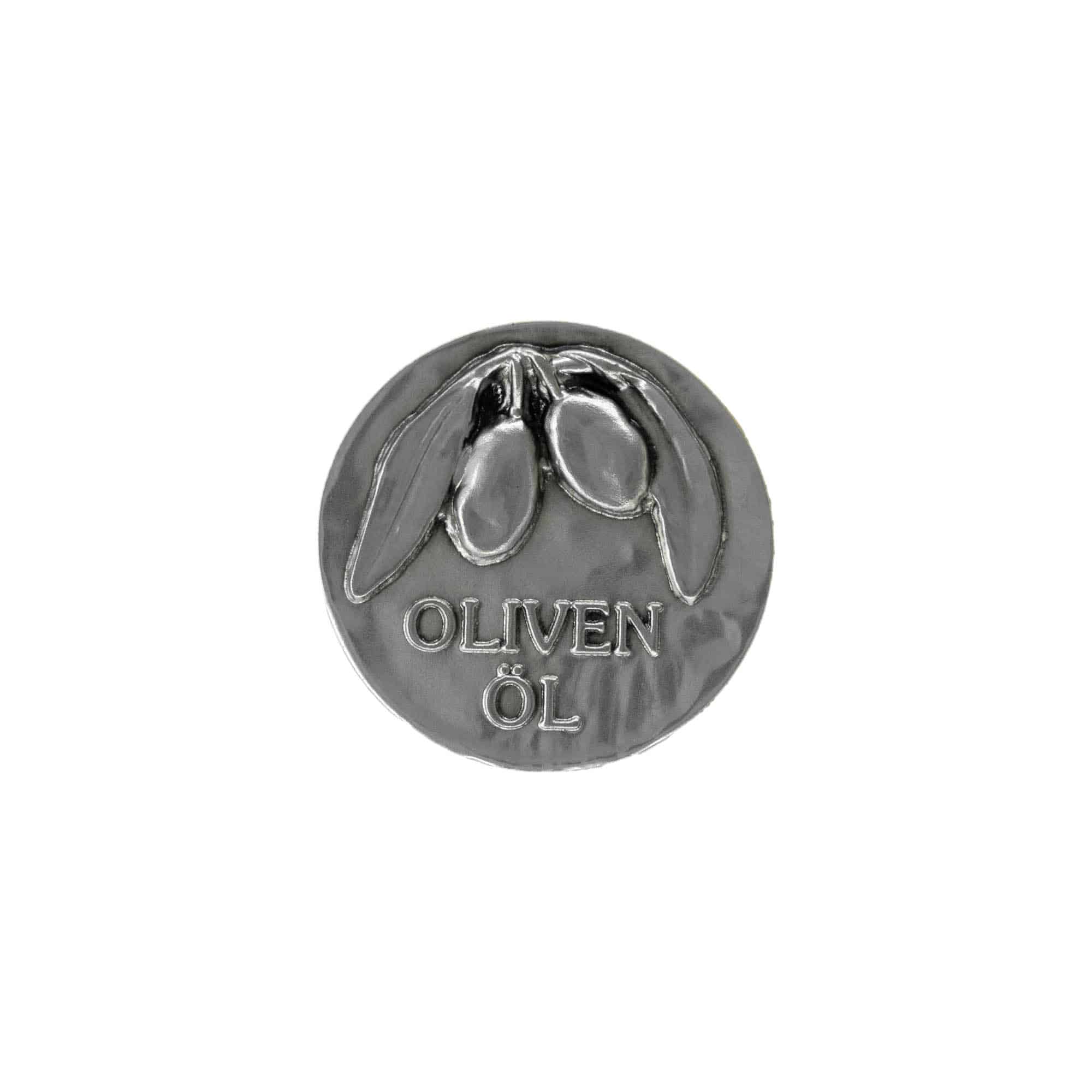Tennetikett 'Olivolja', metall, silver Tennetikett 'Olivolja', metall, silver