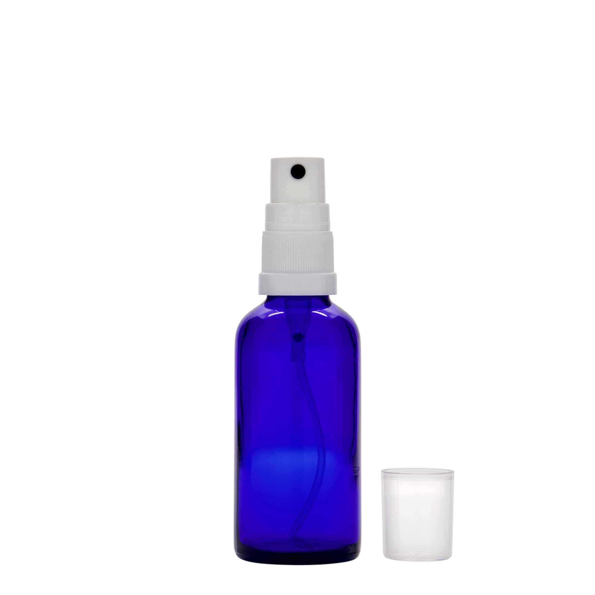 50 ml sprayflaska medicin, glas, kungsblå, mynning: DIN 18