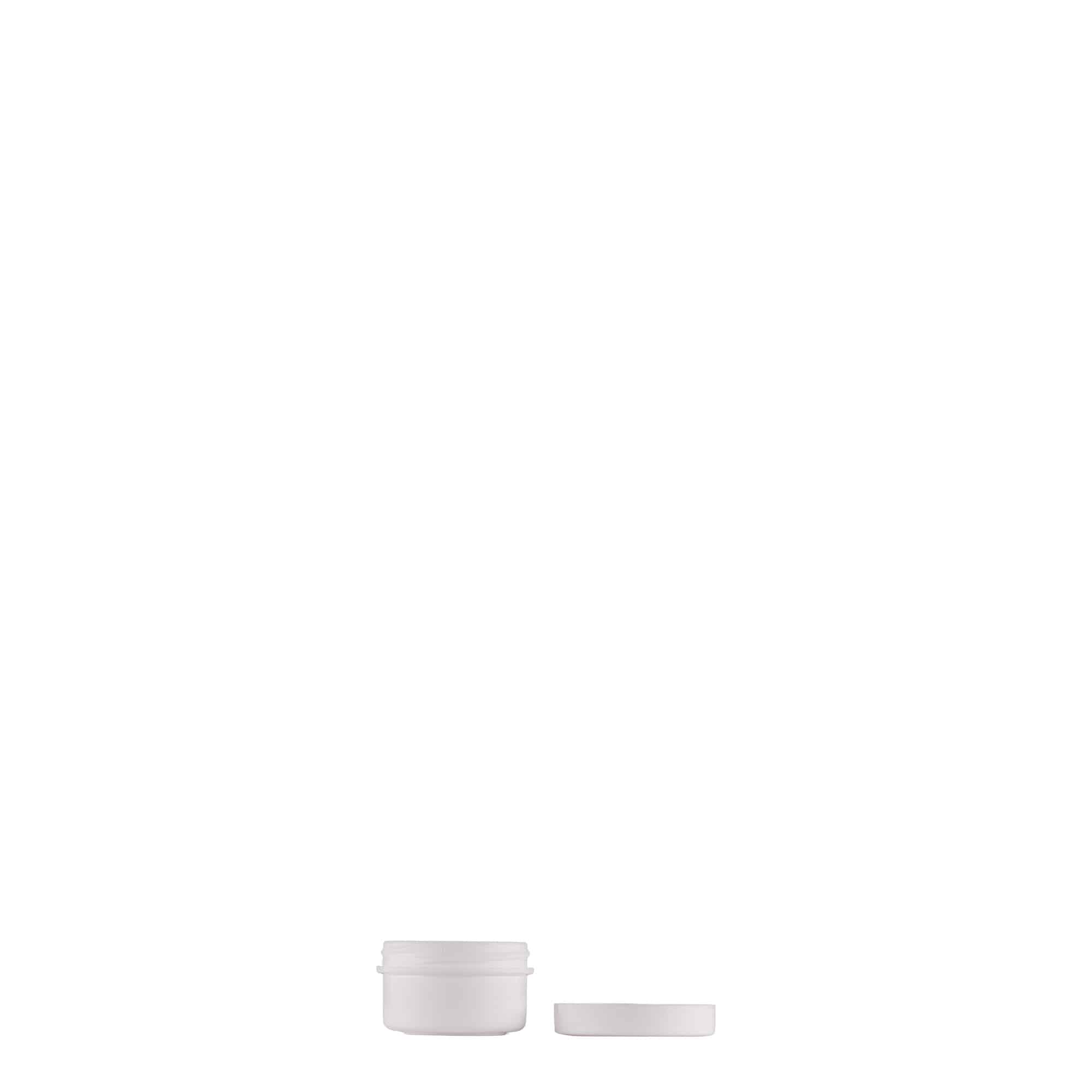 6 ml plastburk 'White Line', PP, vit, öppning: skruvlock
