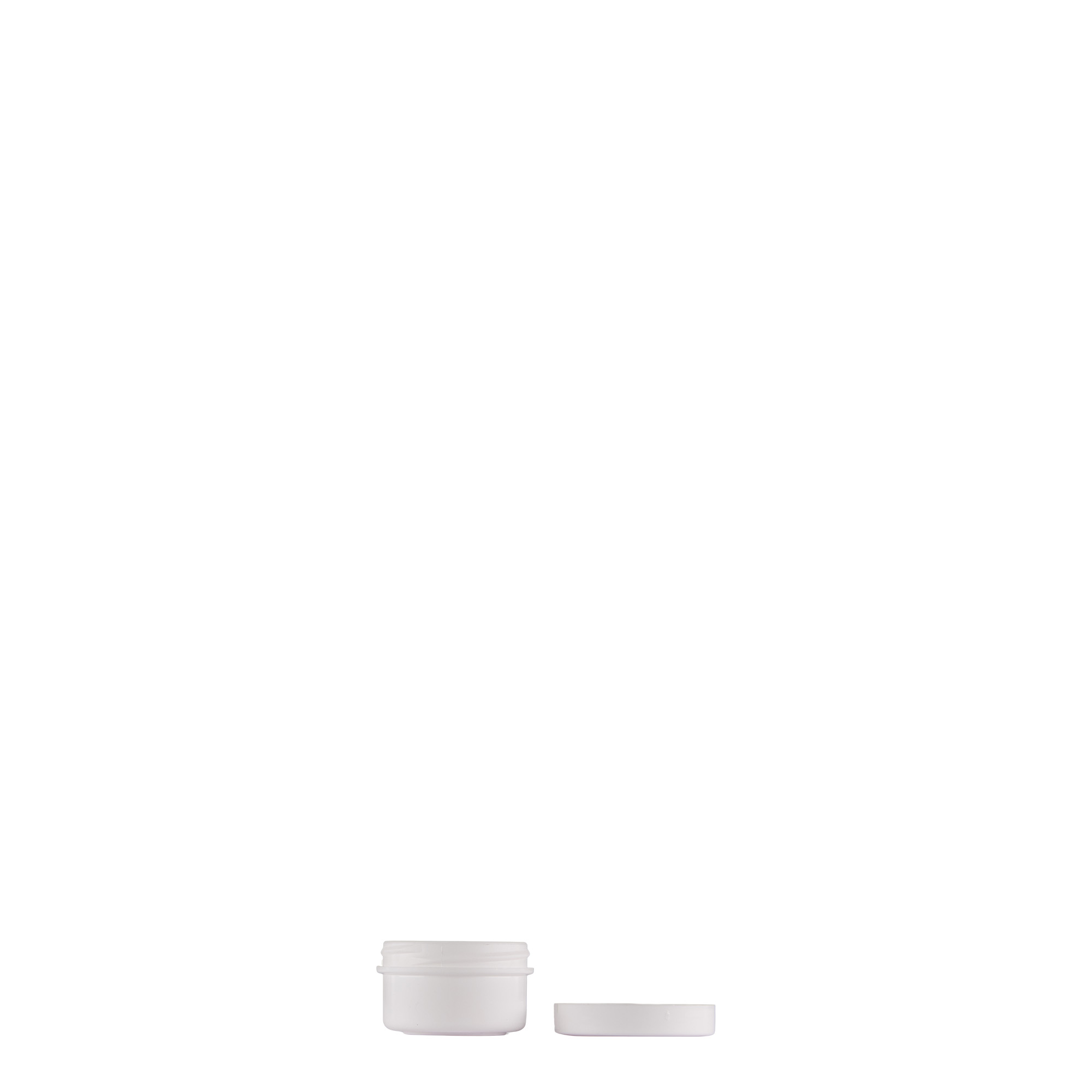 6 ml plastburk 'White Line', PP, vit, öppning: skruvlock