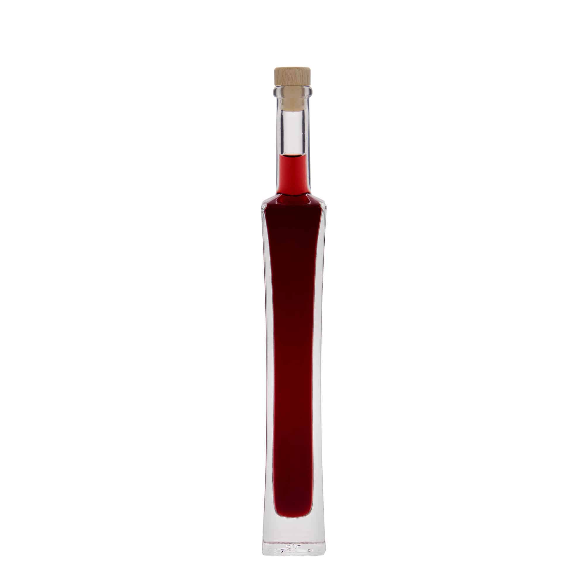 100 ml glasflaska 'Koko', kvadratisk, mynning: kork