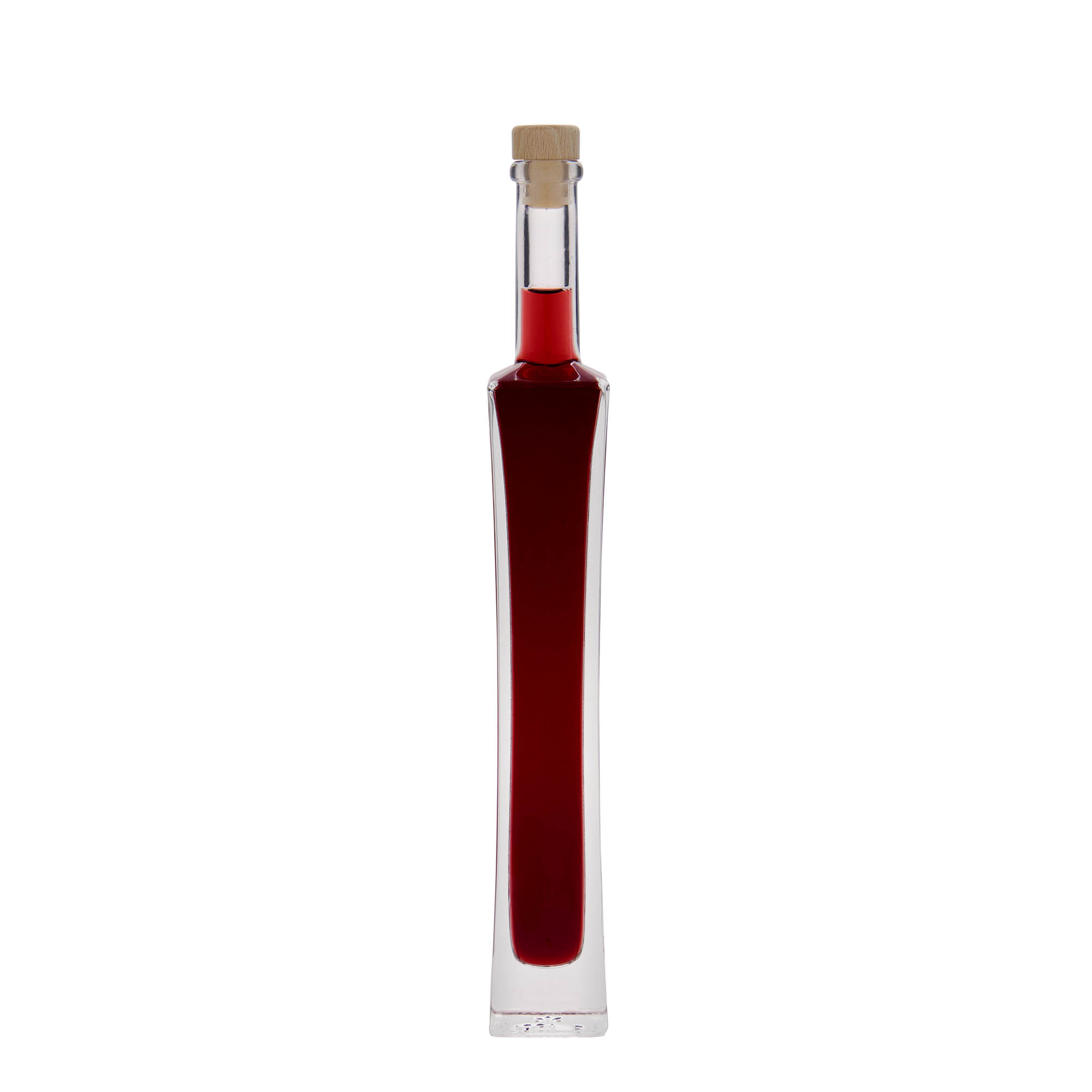 100 ml glasflaska 'Koko', kvadratisk, öppning: kork
