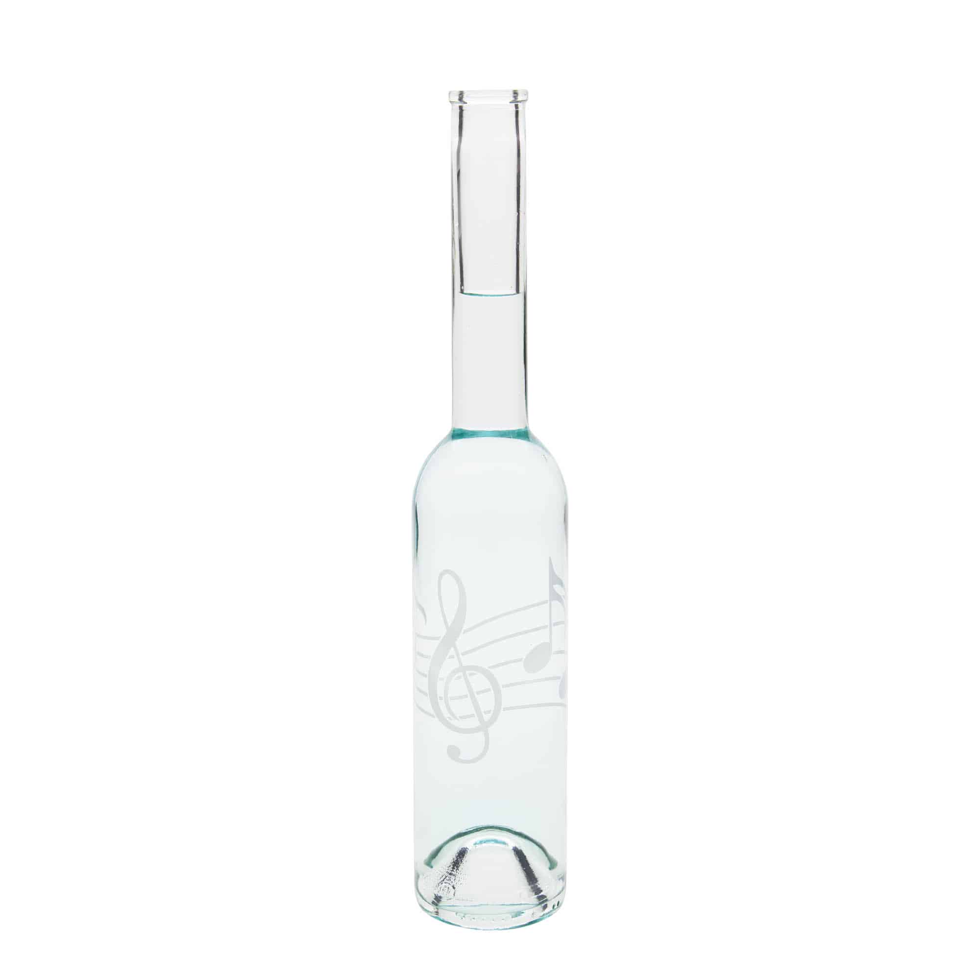 350 ml glasflaska 'Opera', motiv: musiknoter, öppning: kork