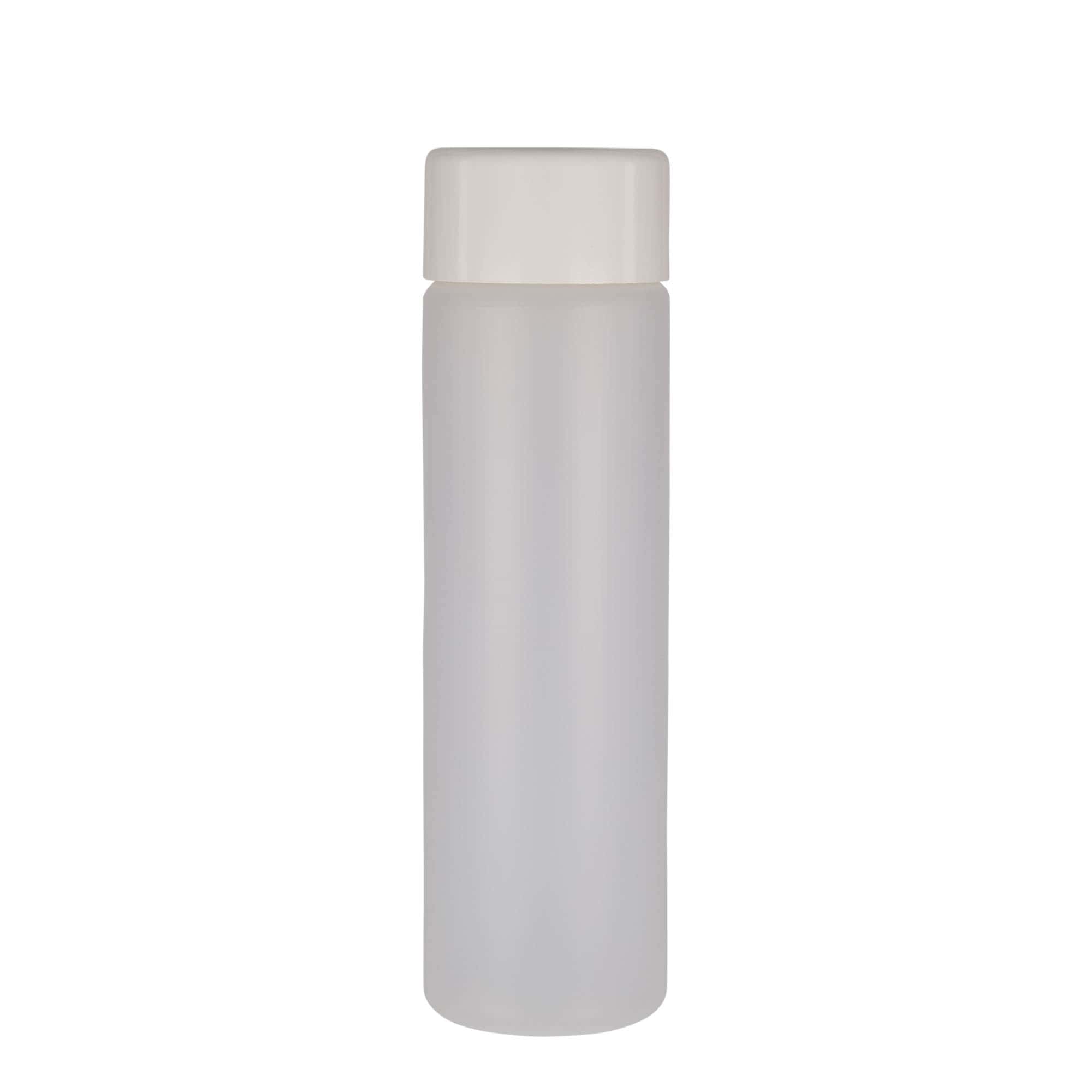 500 ml rund flaska, PE-plast, natur, öppning: skruvlock