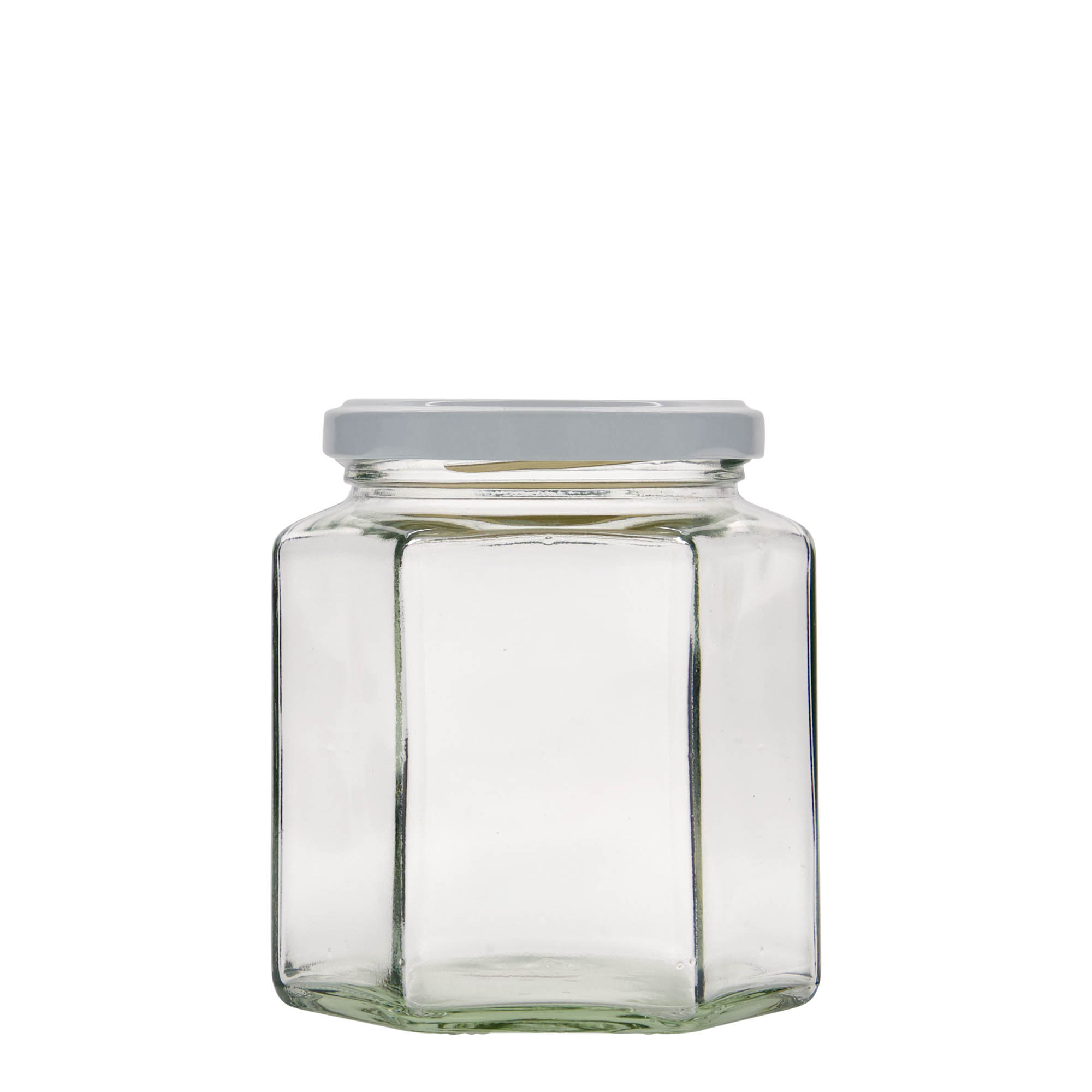 390 ml hexagonal burk, mynning: twist off (TO 70)