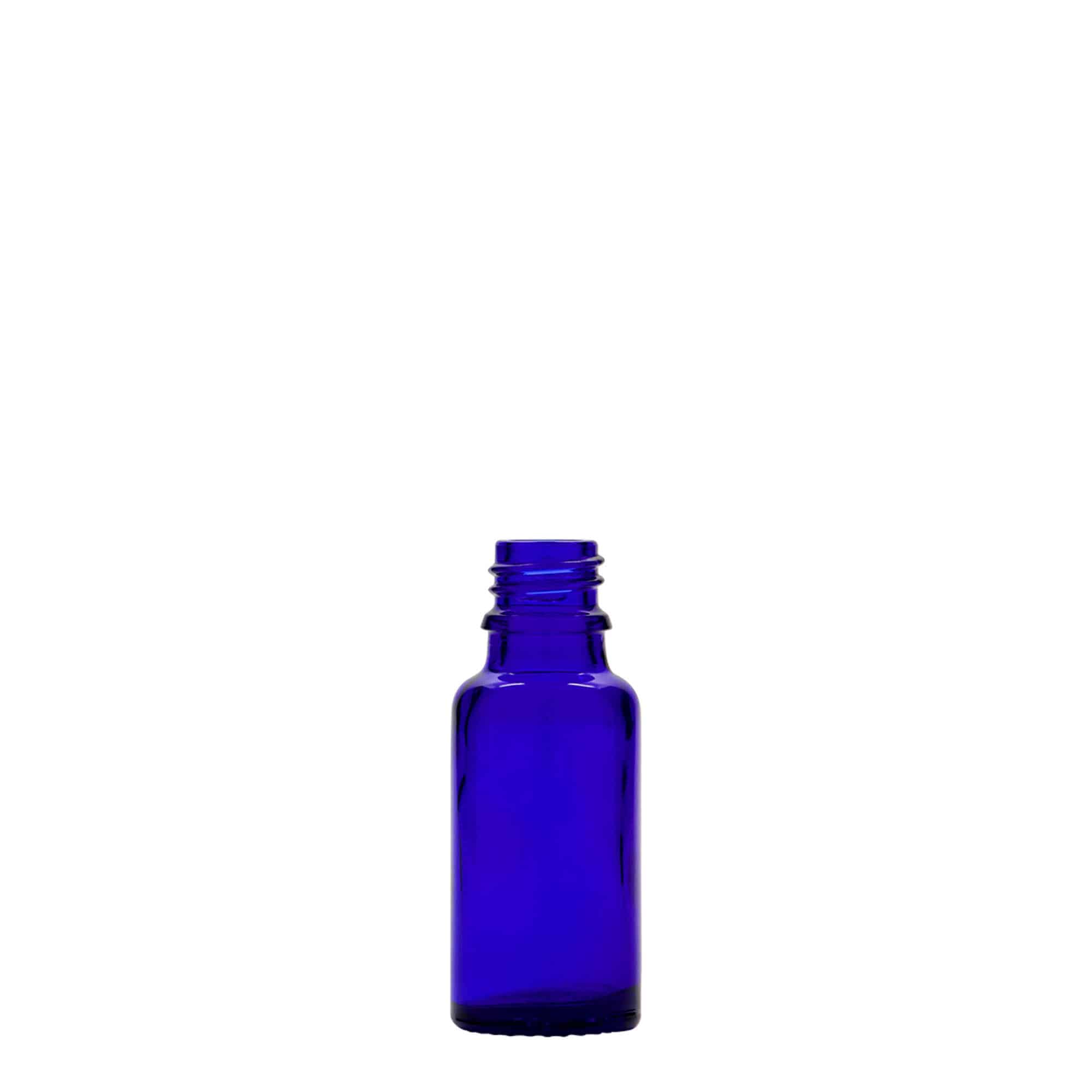20 ml medicinflaska, glas, kungsblå, mynning: DIN 18 20 ml medicinflaska, glas, kungsblå, mynning: DIN 18
