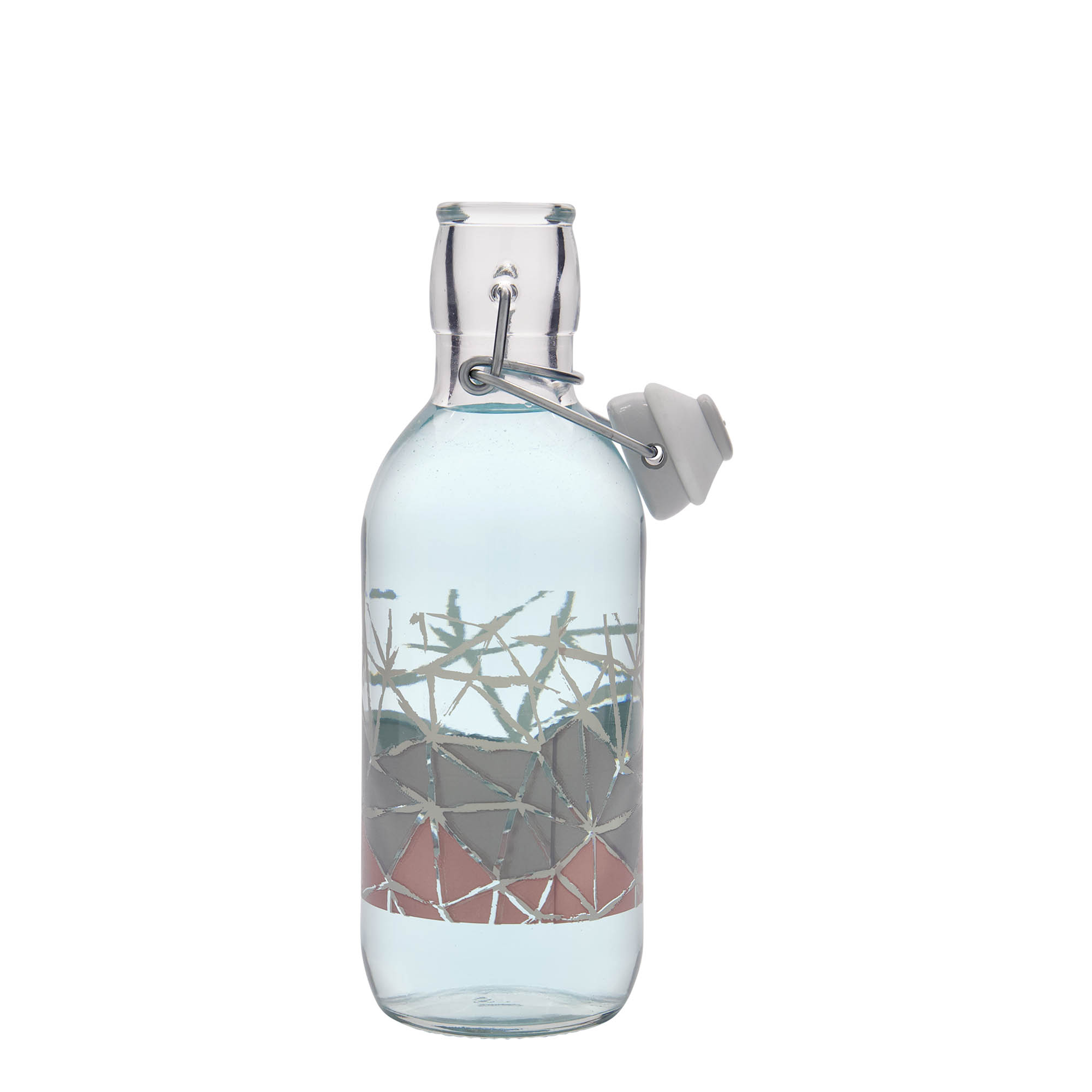 500 ml glasflaska Emilia tryckt 'Manolibera rosa', öppning: patentkork 500 ml glasflaska Emilia tryckt 'Manolibera rosa', öppning: patentkork