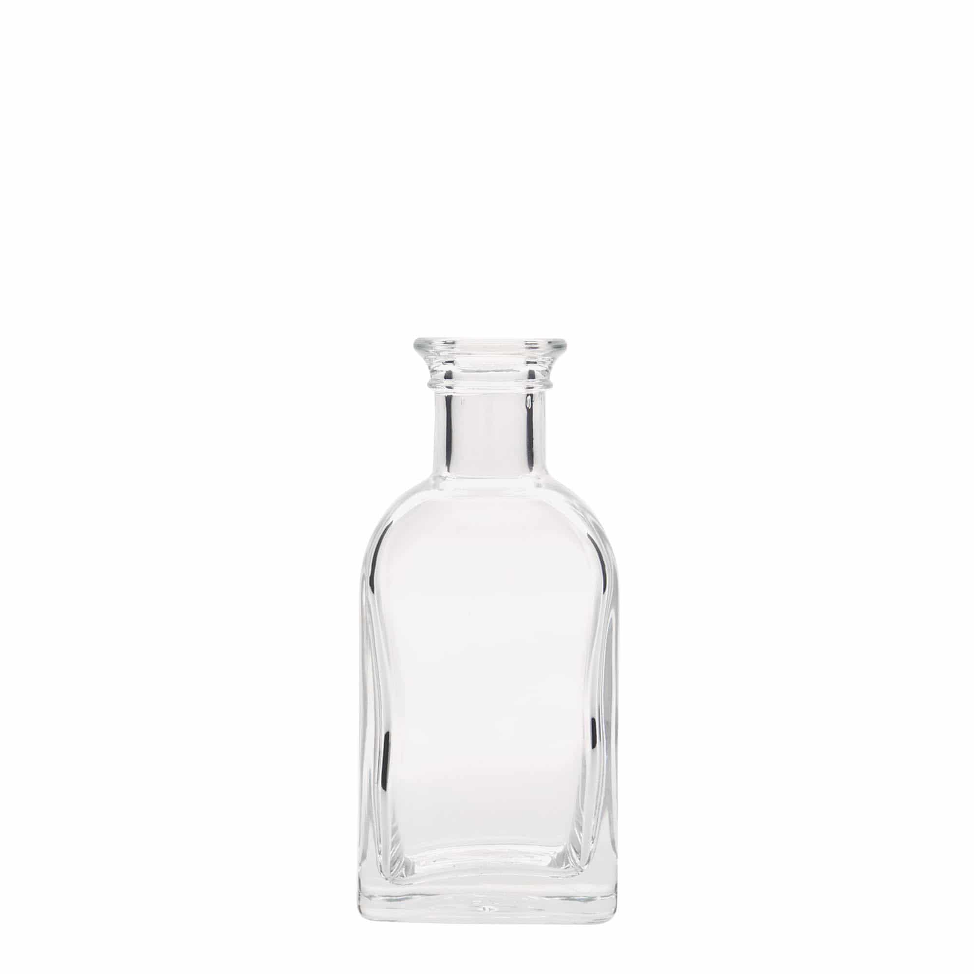 100 ml glasflaska Apotekar Carré, kvadratisk, öppning: kork